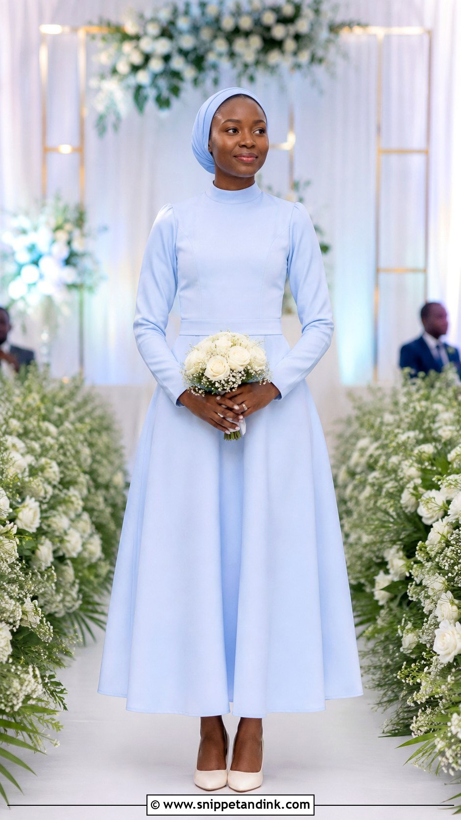 Pale Blue Deeper Life Wedding Gown - Snippet and Ink - 20 Deeper Life Wedding Gowns