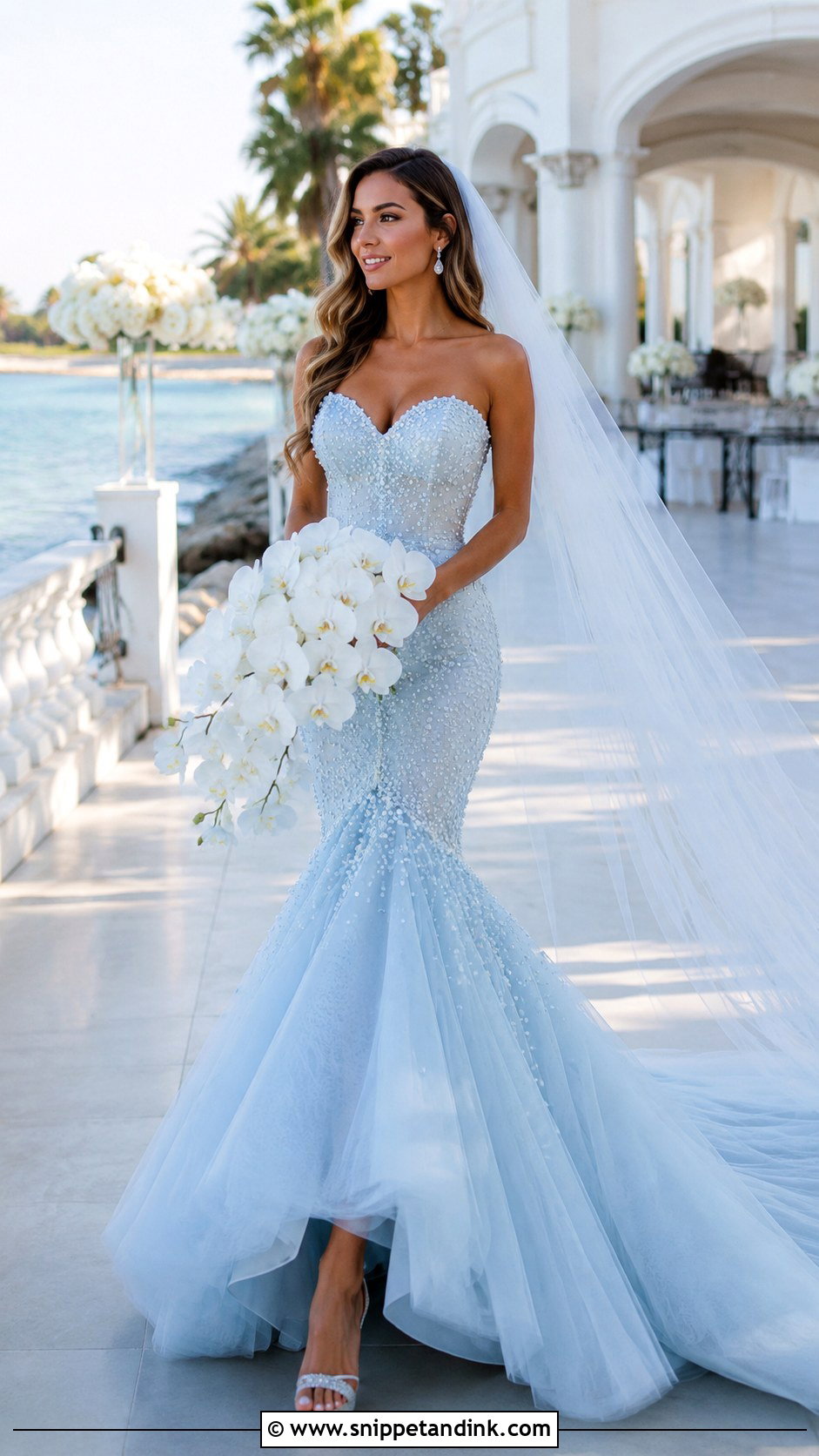 Pale Blue Mermaid Wedding Dress - Snippet and Ink - 20 Pale Blue Wedding Dress Ideas