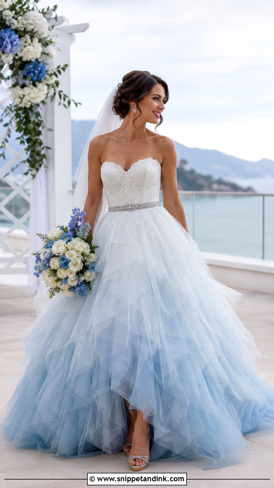 Pale Blue Ombre Wedding Dress - Snippet and Ink - 20 Pale Blue Wedding Dress Ideas