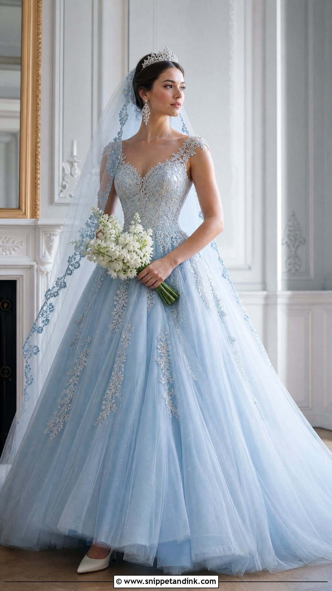 Pale Blue Princess Wedding Gown - Snippet and Ink - 20 Princess Wedding Gown Fairytale Ideas