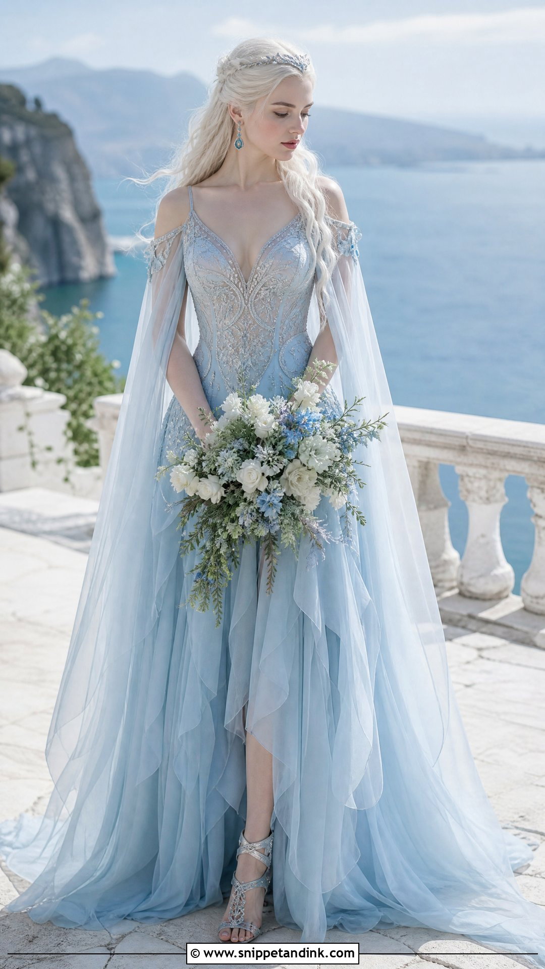 Pale Blue Targaryen Wedding Dress - Snippet and Ink - 20 Targaryen Wedding Dress Ideas