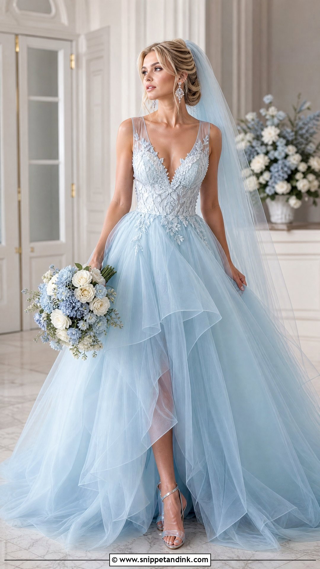 Pale Blue Wedding Dress - Snippet and Ink - 20 Wedding Dress Color Ideas