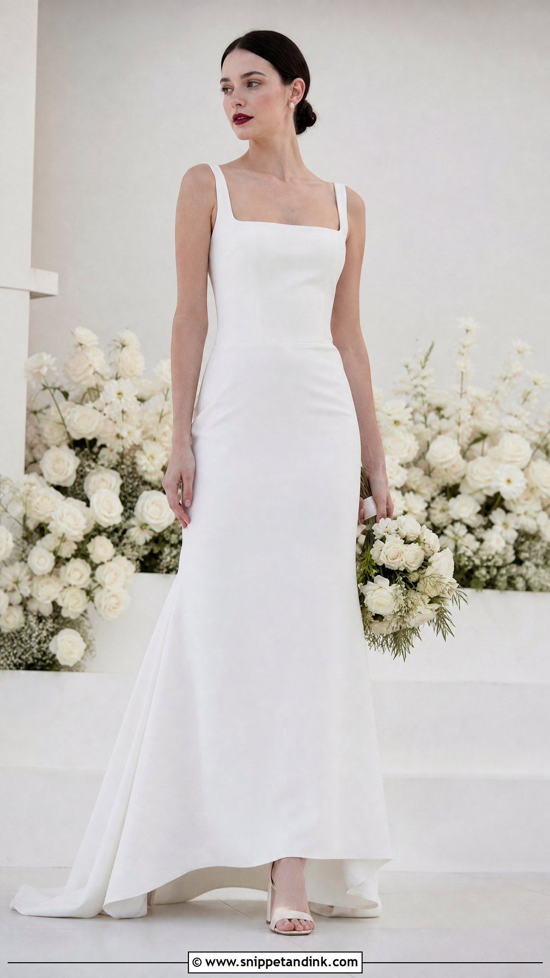 Pale Bride With Berry Lip Makeup - Snippet and Ink - 20 Pale Bride Ideas