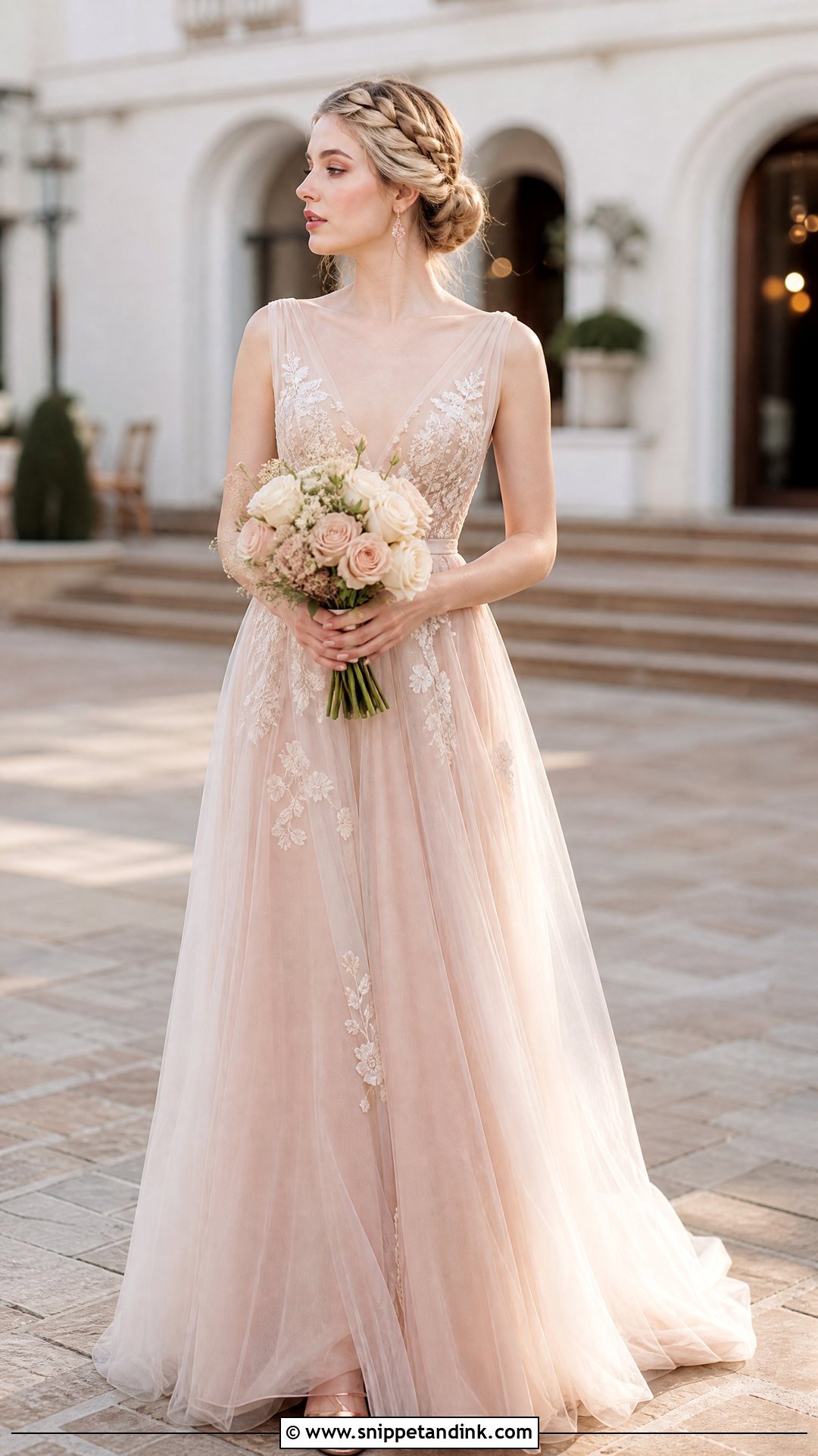 Pale Bride With Rose Gold Makeup - Snippet and Ink - 20 Pale Bride Ideas