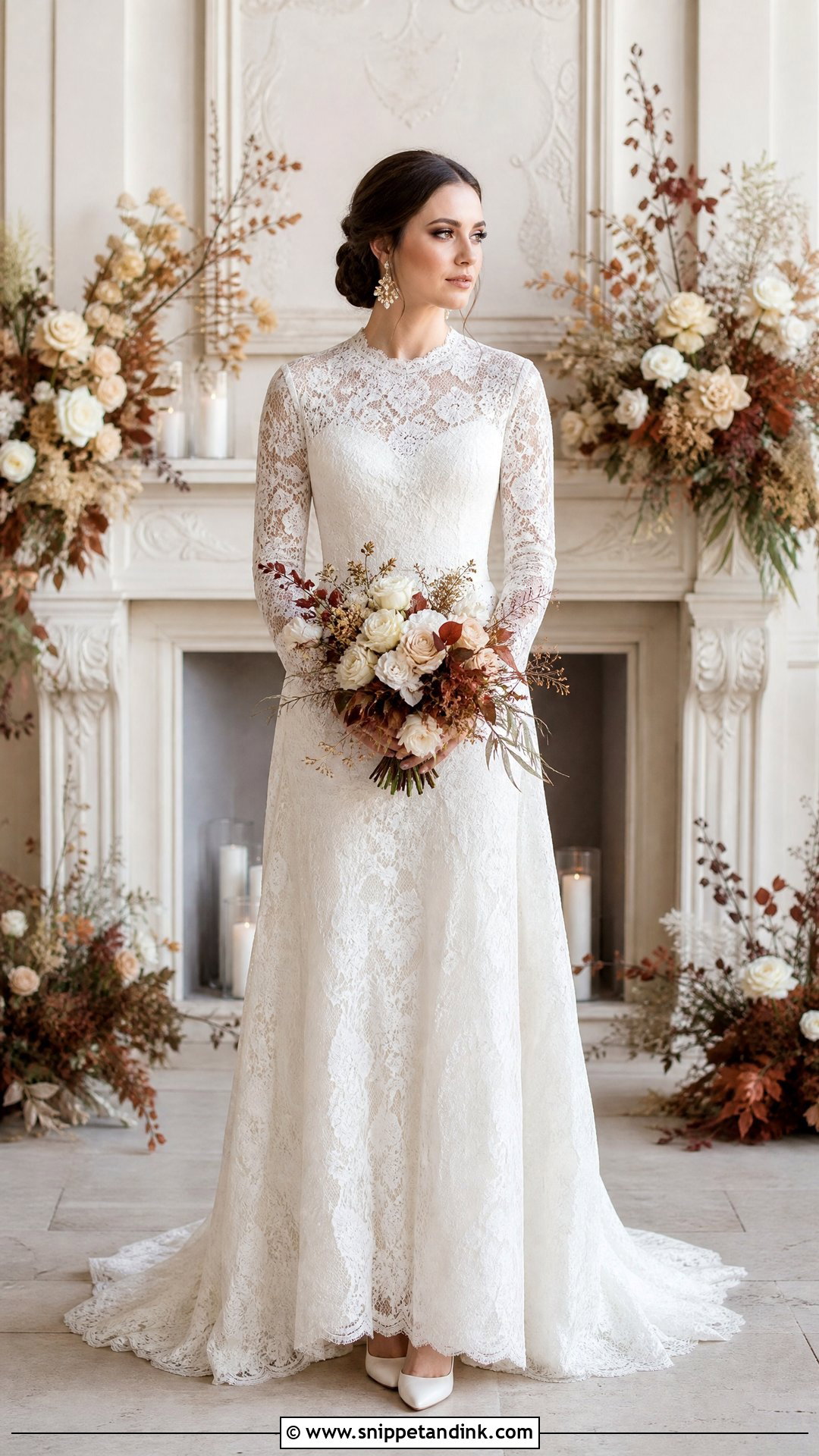 Pale Bride With Taupe Smoky Eye Makeup - Snippet and Ink - 20 Pale Bride Ideas