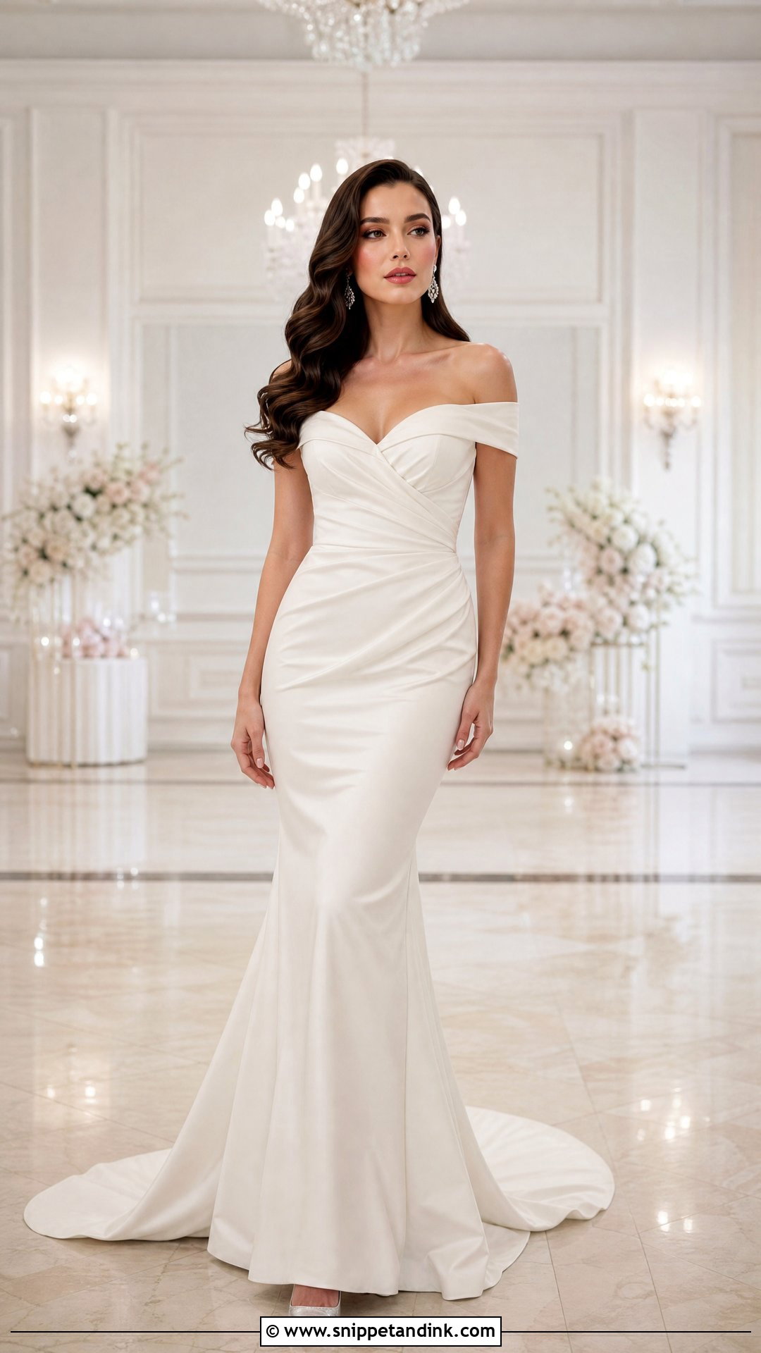 Pale Brunette Bride With Rosy Glam Makeup - Snippet and Ink - 20 Pale Bride Ideas