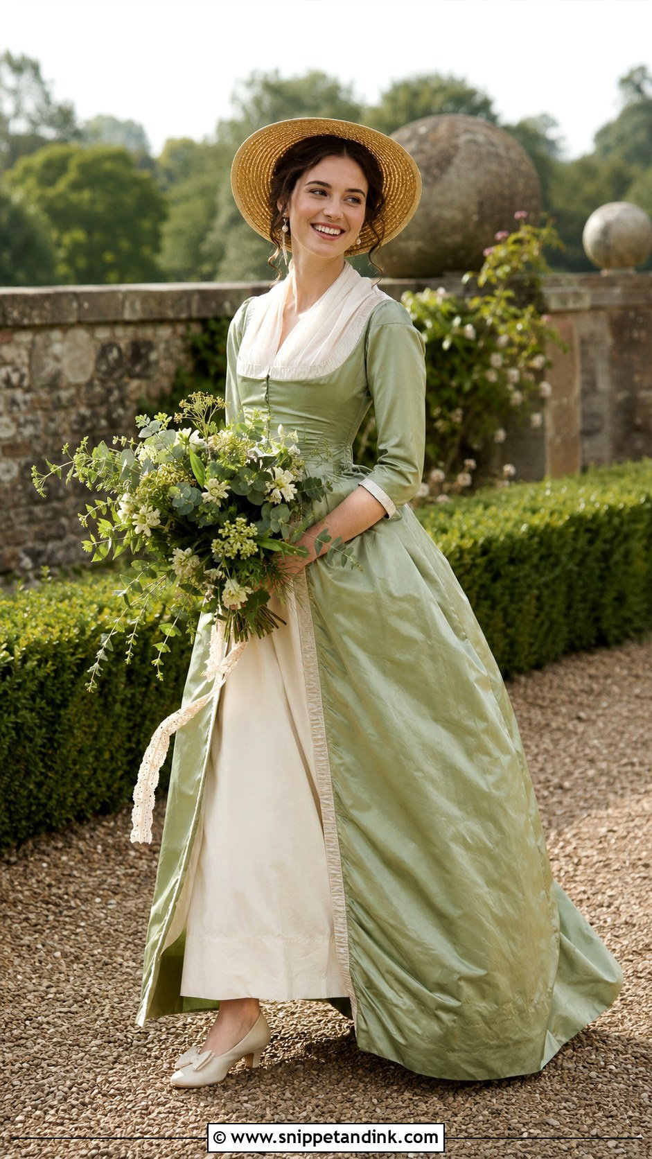 Pale Green Pastoral Wedding Dress - Snippet and Ink - 20 18th Century Wedding Dress Ideas
