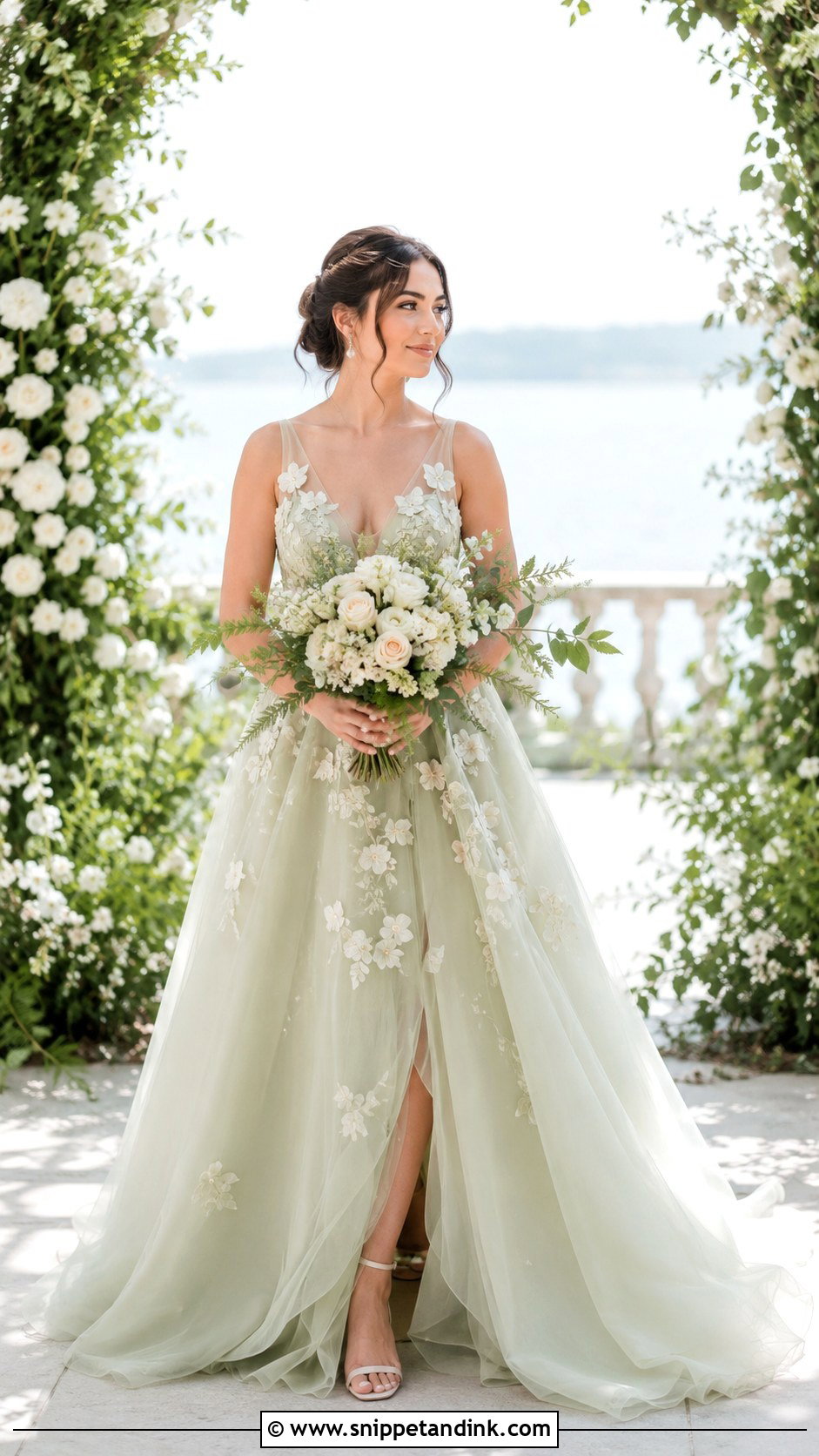 Pale Green Wedding Dress - Snippet and Ink - 25 Green Wedding Dresses