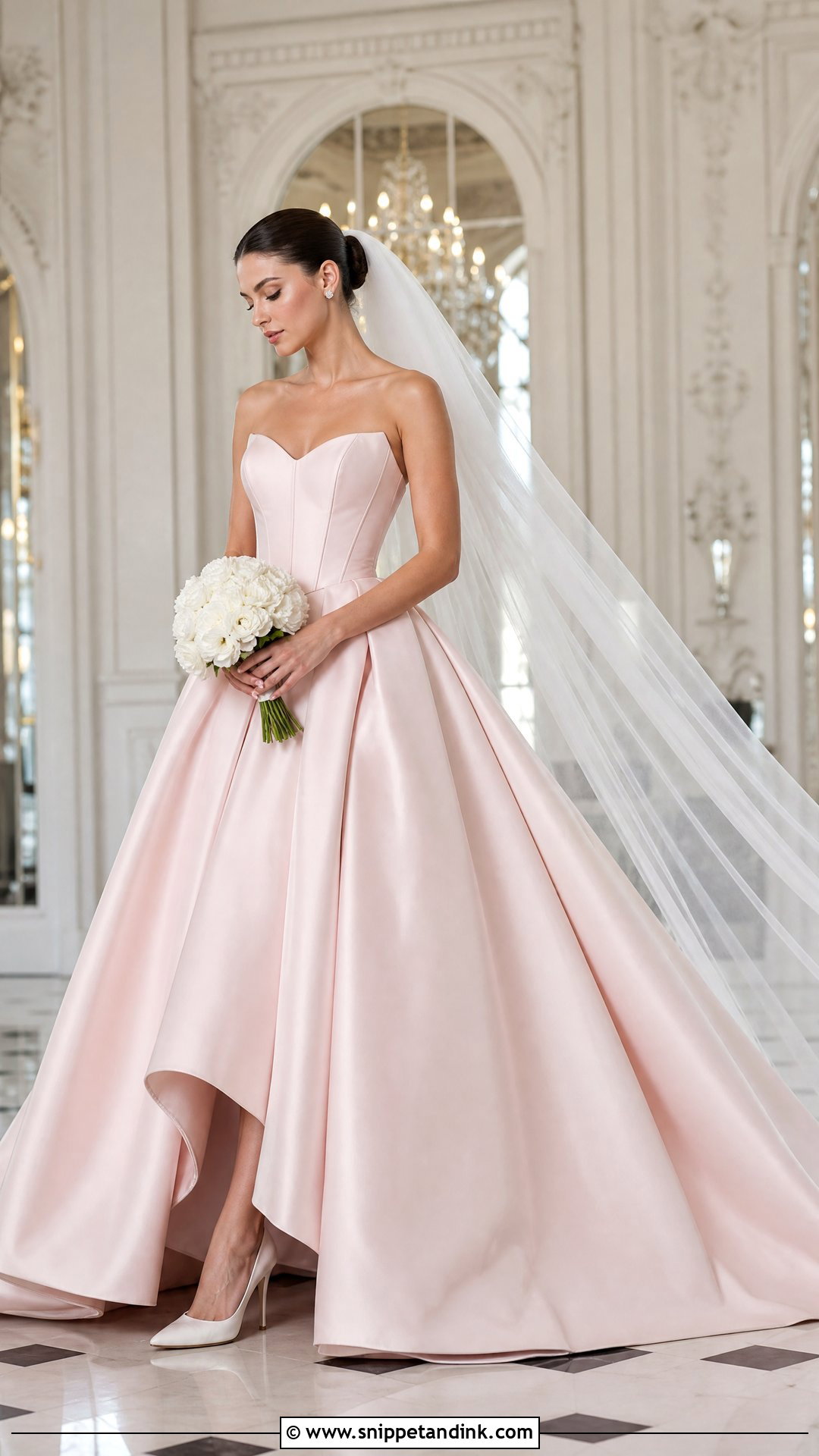 Pale Pink Ball Gown Bride Dress - Snippet and Ink - 20 Pink Bride Dress Ideas
