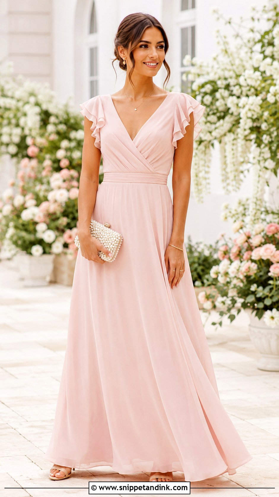 Pale Pink Chiffon Gown - Snippet and Ink - 30 Pink Gowns