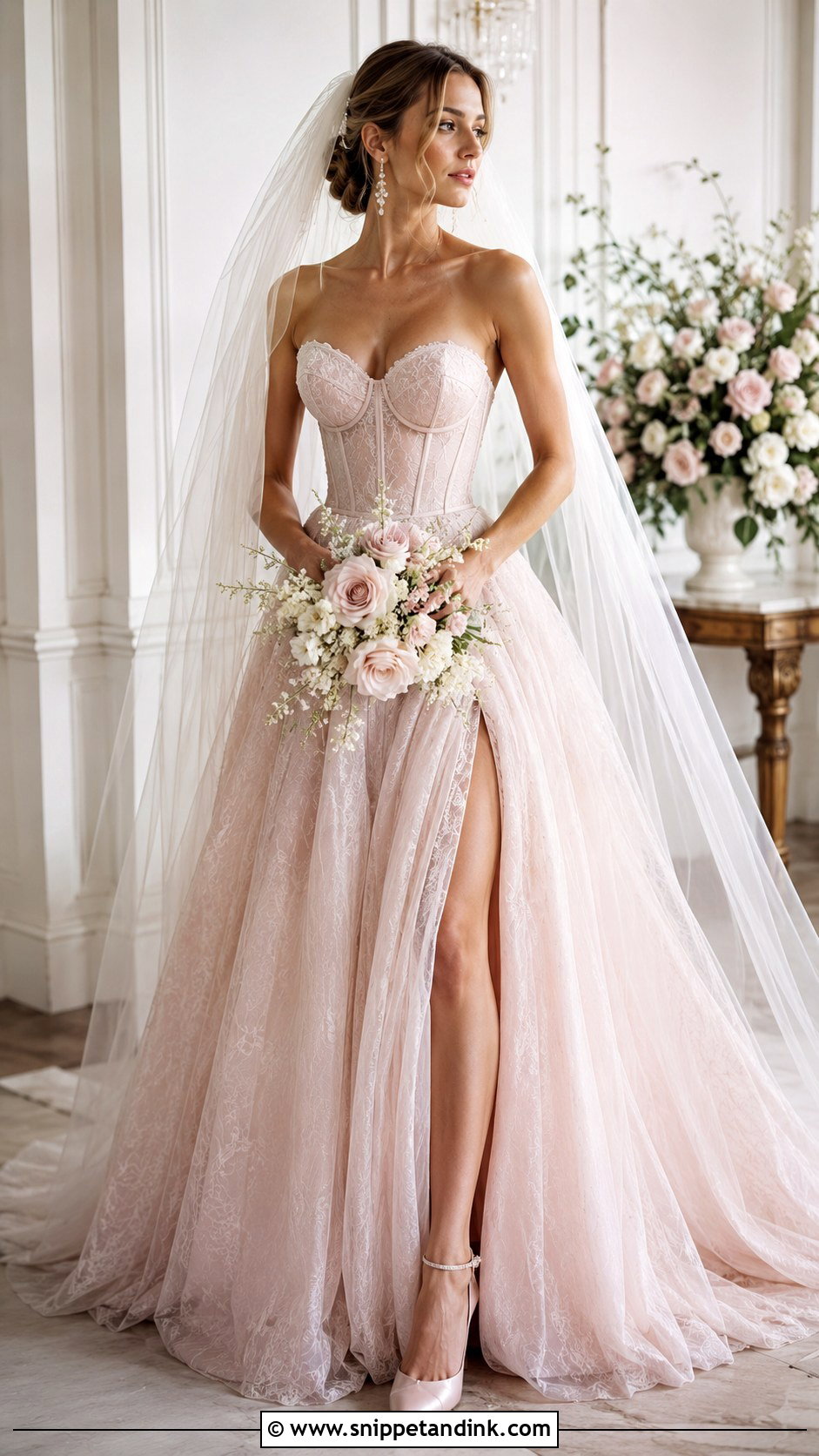 Pale Pink Corset Wedding Dress - Snippet and Ink - 25 Pale Pink Wedding Dress Ideas