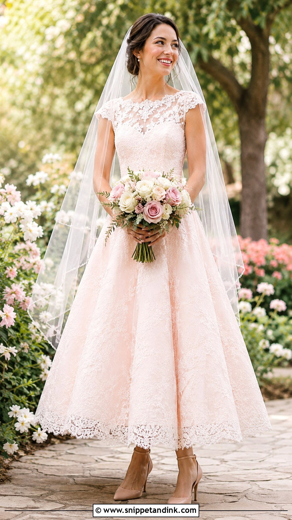 Pale Pink Lace Wedding Dress - Snippet and Ink - 25 Pale Pink Wedding Dress Ideas