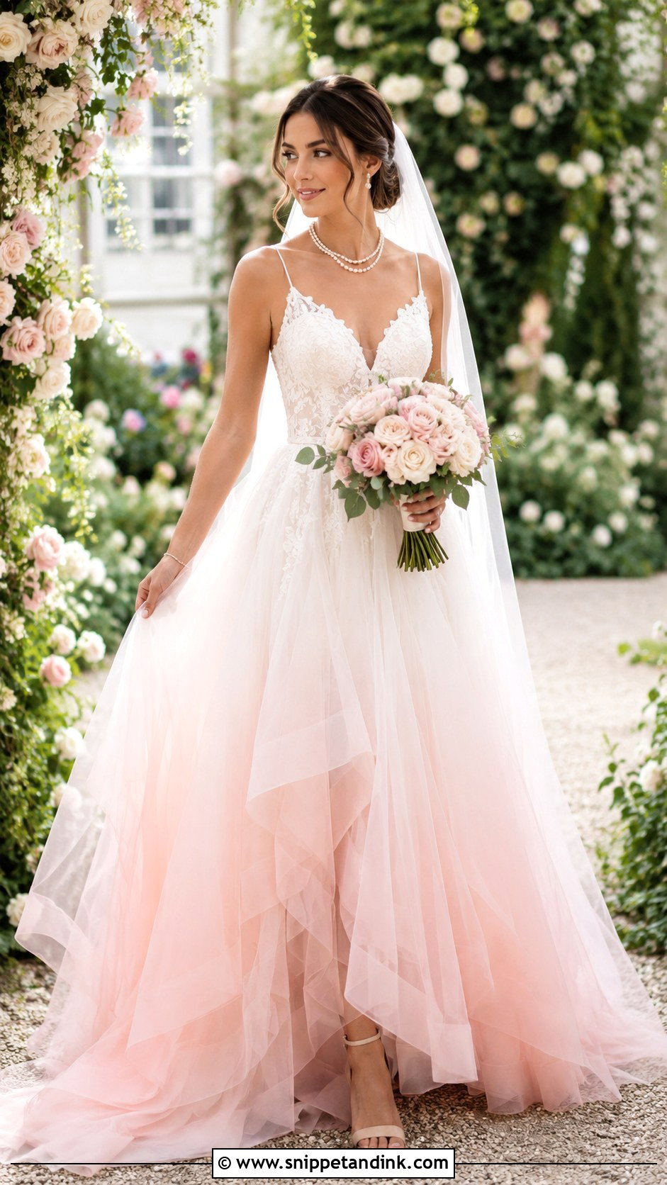 Pale Pink Ombre Wedding Dress - Snippet and Ink - 25 Pale Pink Wedding Dress Ideas