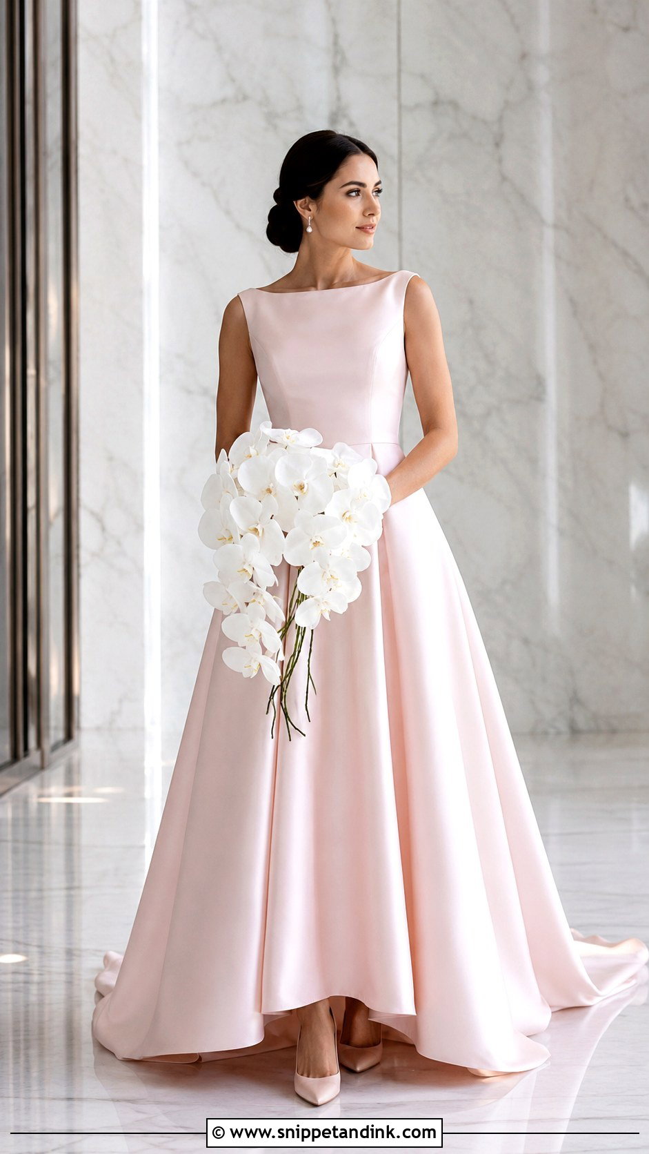 Pale Pink Satin Wedding Dress - Snippet and Ink - 25 Pale Pink Wedding Dress Ideas