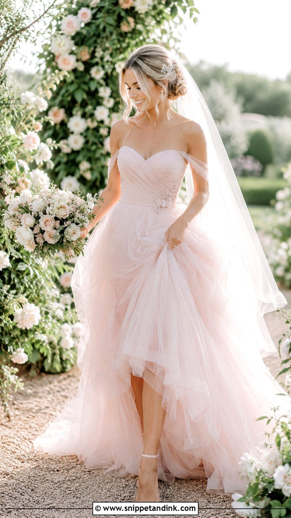 Pale Pink Tulle Wedding Dress - Snippet and Ink - 25 Pale Pink Wedding Dress Ideas