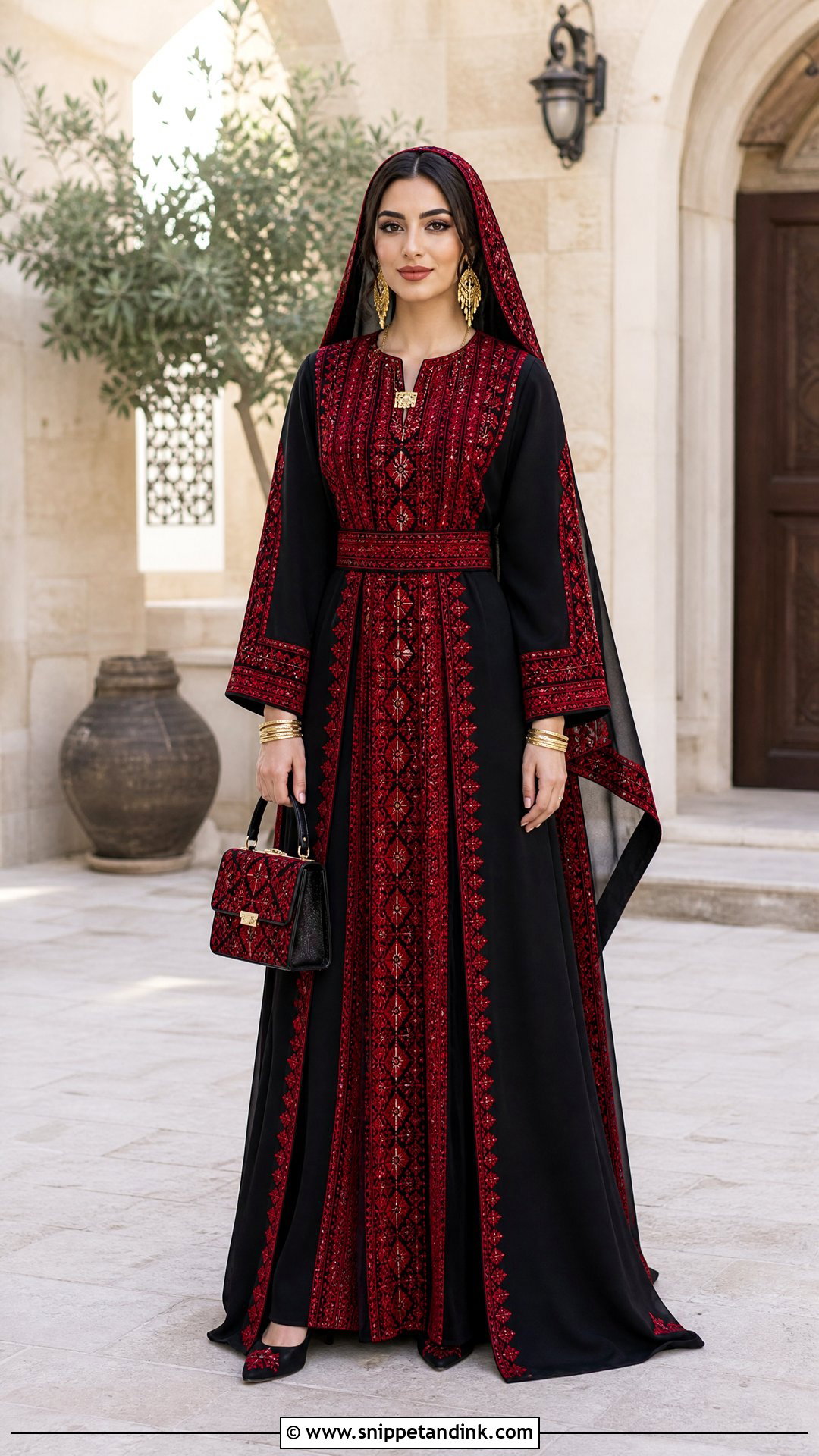 Palestinian Embroidered Bridal Thobe - Snippet and Ink - 20 Traditional Wedding Dress for Bride Ideas