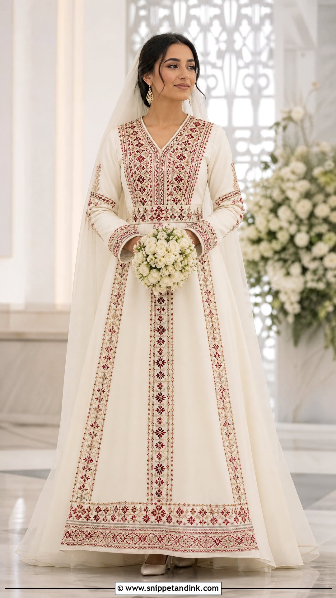 Palestinian Tatreez Arab Wedding Dress - Snippet and Ink - 25 Arab Wedding Dresses