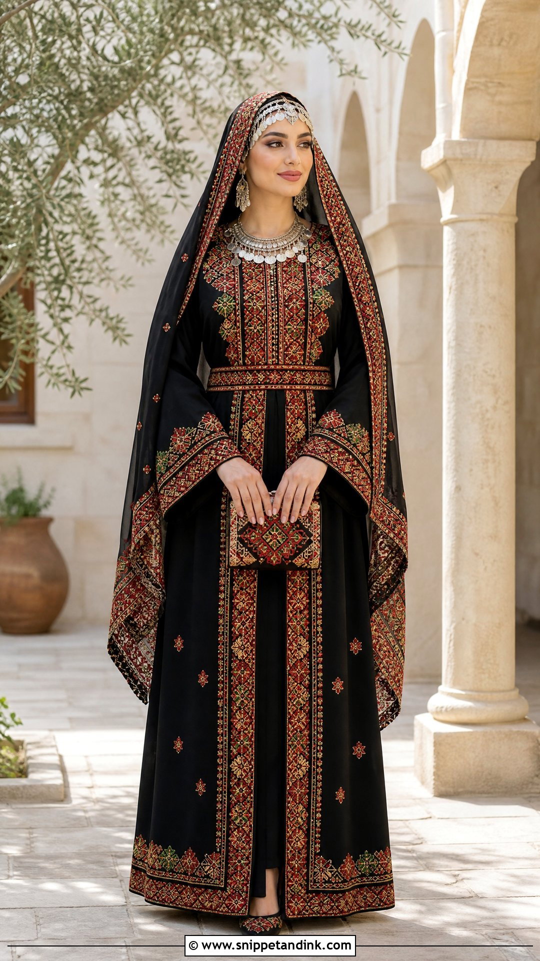 Palestinian Tatreez Wedding Thobe - Snippet and Ink - 20 Traditional Arabic Wedding Dress Ideas