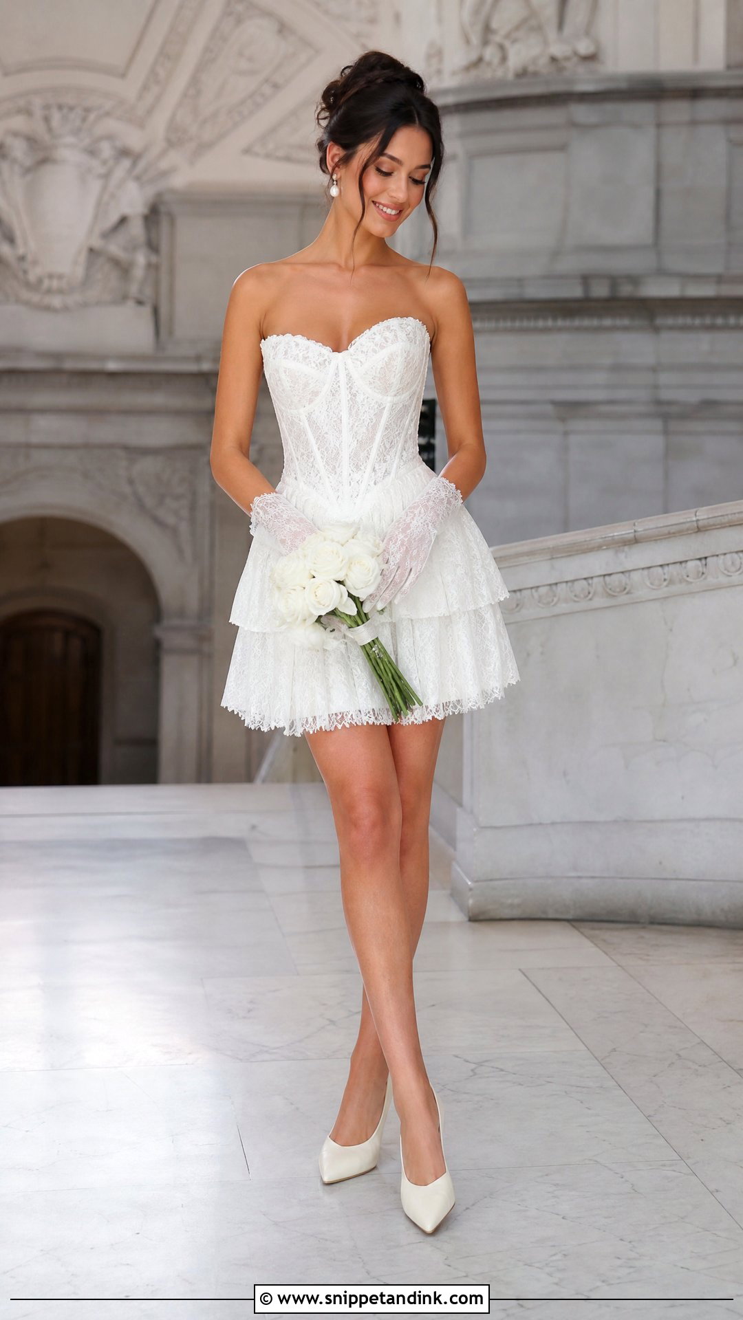 Pallas Couture Lace Wedding Mini Dress - Snippet and Ink - 20 Pallas Couture Bridal Ideas