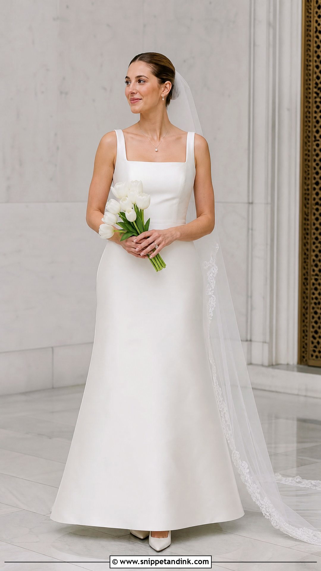 Pallas Couture Square Neck Gown - Snippet and Ink - 20 Pallas Couture Bridal Ideas