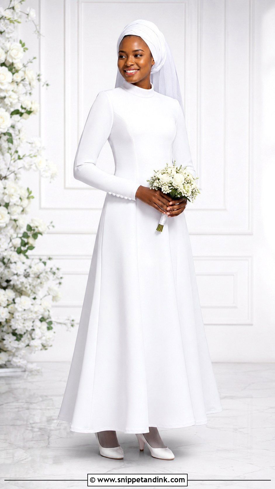 Panelled Deeper Life Wedding Gown - Snippet and Ink - 20 Deeper Life Wedding Gowns