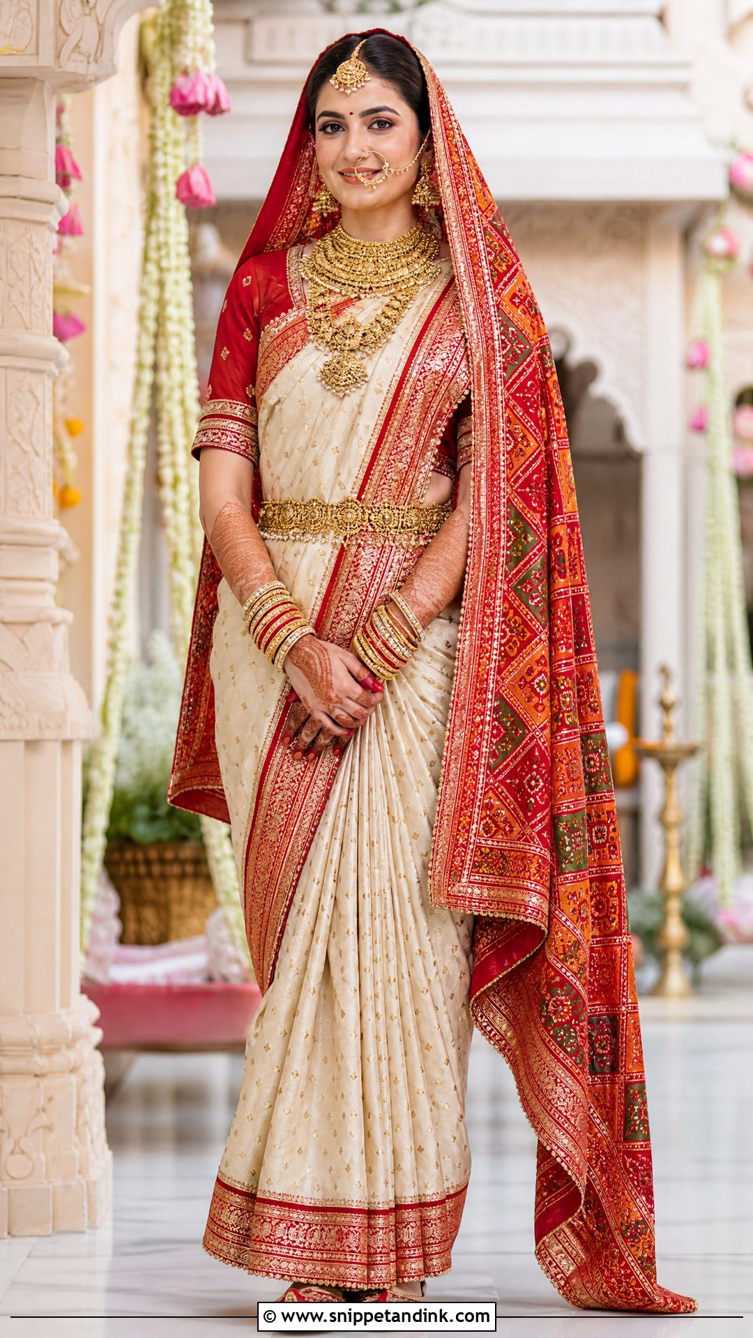 Panetar Saree With Gharchola Dupatta - Snippet and Ink - 25 Hindu Wedding Dress Ideas