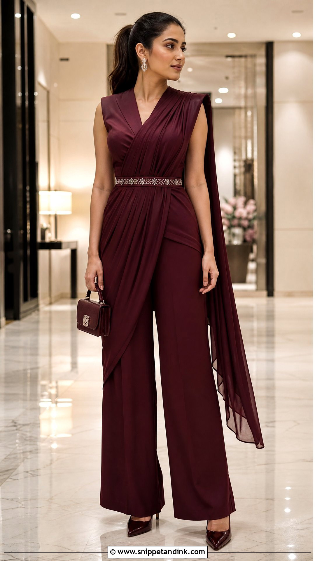 Pant Saree for Brothers Wedding - Snippet and Ink - 20 Outfit Ideas for Brothers Wedding