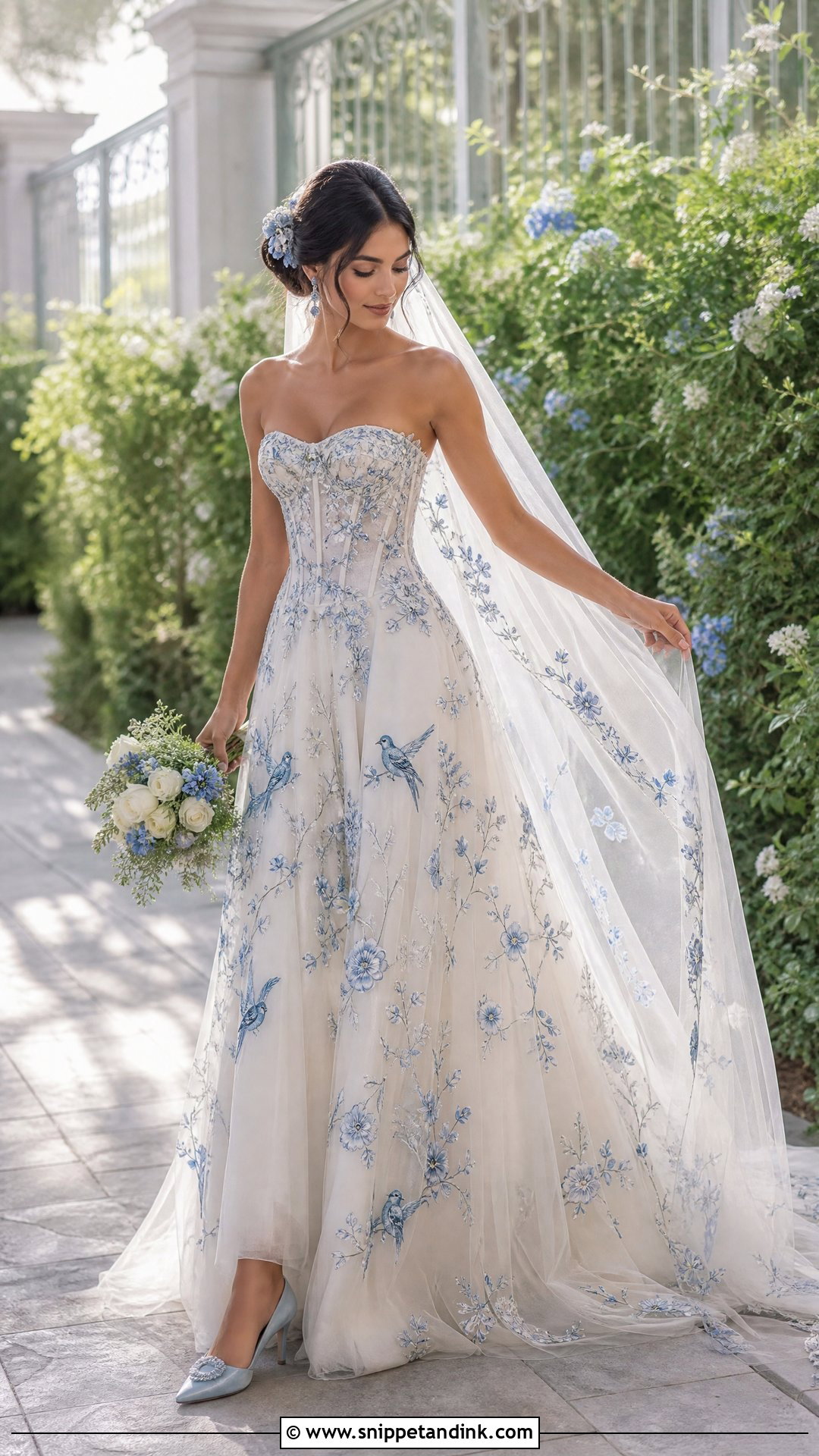 Paolo Sebastian Bridal Blue Embroidered Gown - Snippet and Ink - 20 Paolo Sebastian Bridal Ideas