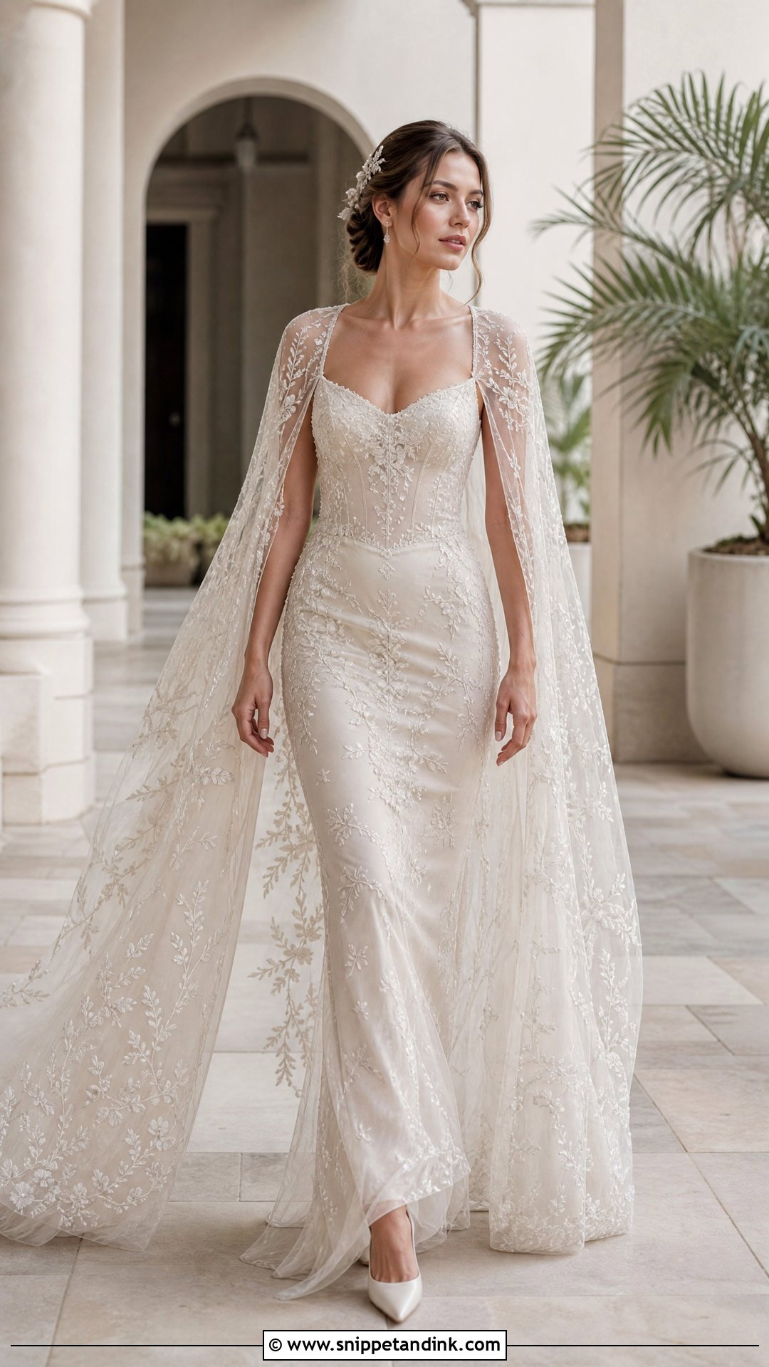 Paolo Sebastian Bridal Sheer Cape Sleeve Gown - Snippet and Ink - 20 Paolo Sebastian Bridal Ideas