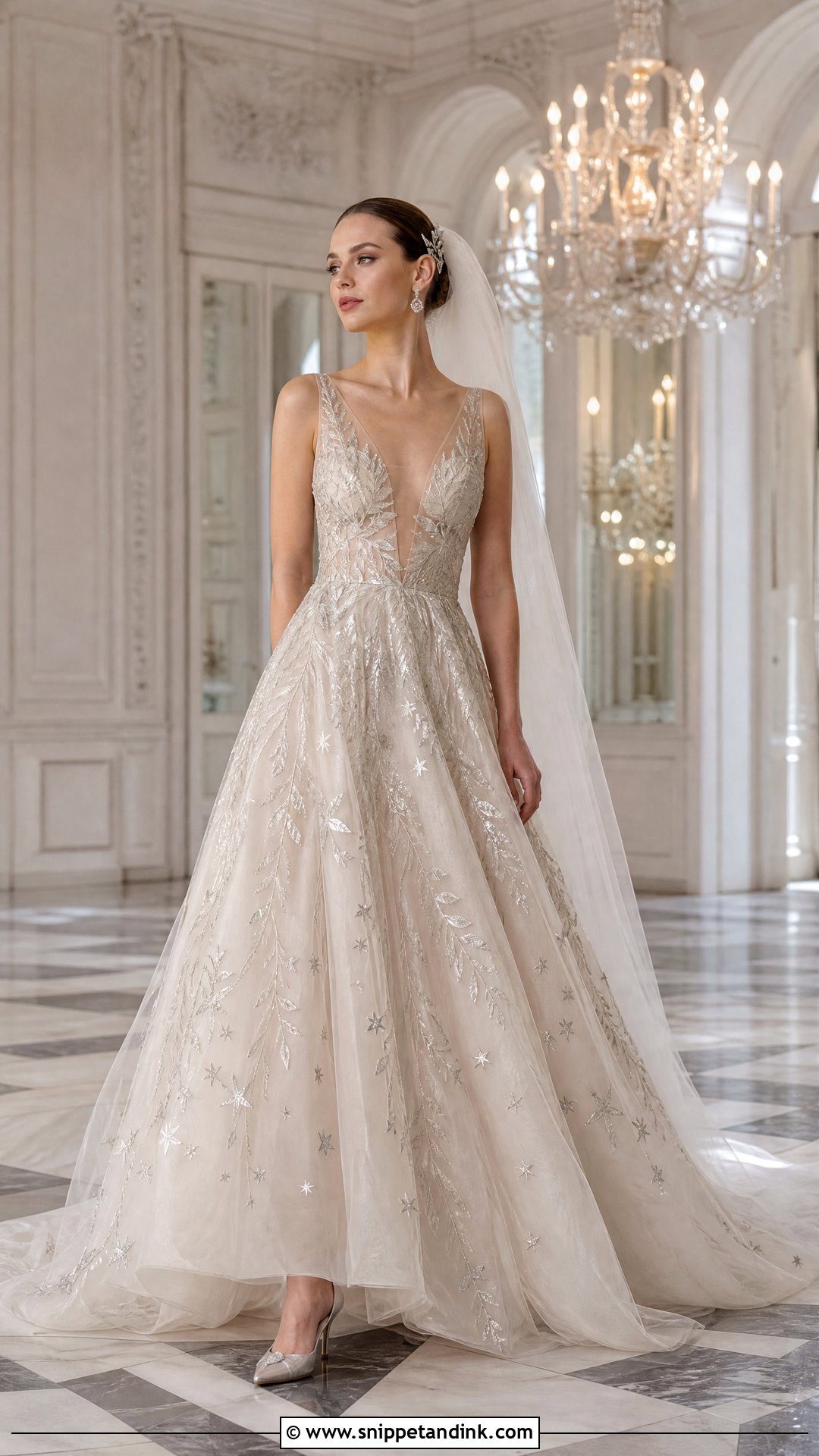 Paolo Sebastian Bridal Silver Embroidered Gown - Snippet and Ink - 20 Paolo Sebastian Bridal Ideas