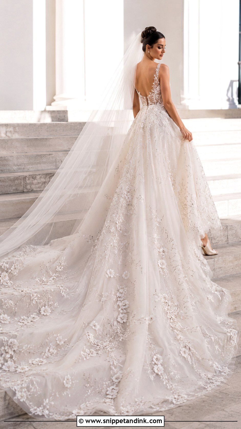 Paolo Sebastian Embroidered Train Wedding Dress - Snippet and Ink - 20 Paolo Sebastian Wedding Dress Ideas