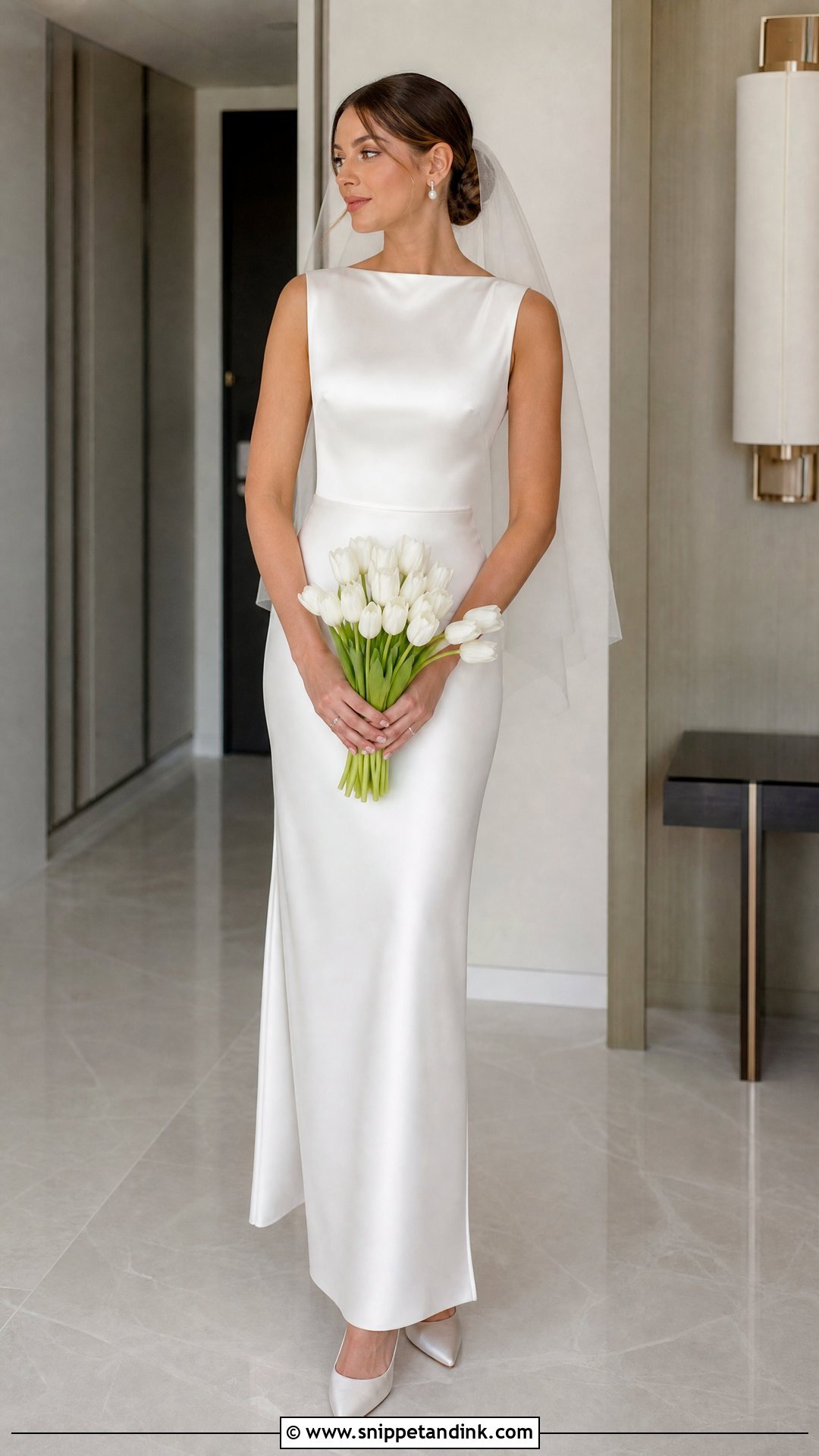 Parent Trap Satin Column Wedding Dress - Snippet and Ink - 20 Parent Trap Wedding Dress Ideas