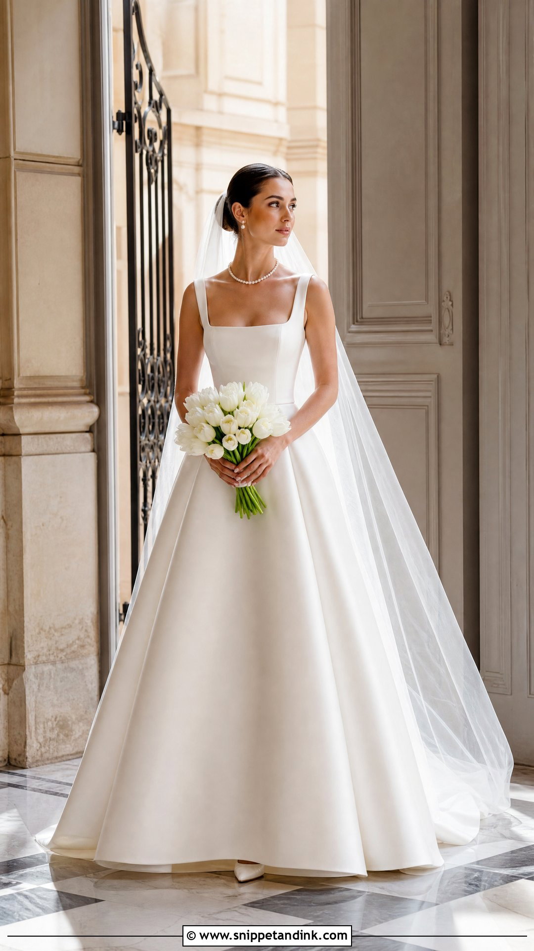 Parisian Mikado A Line Wedding Dress - Snippet and Ink - 20 Parisian Wedding Dress Ideas