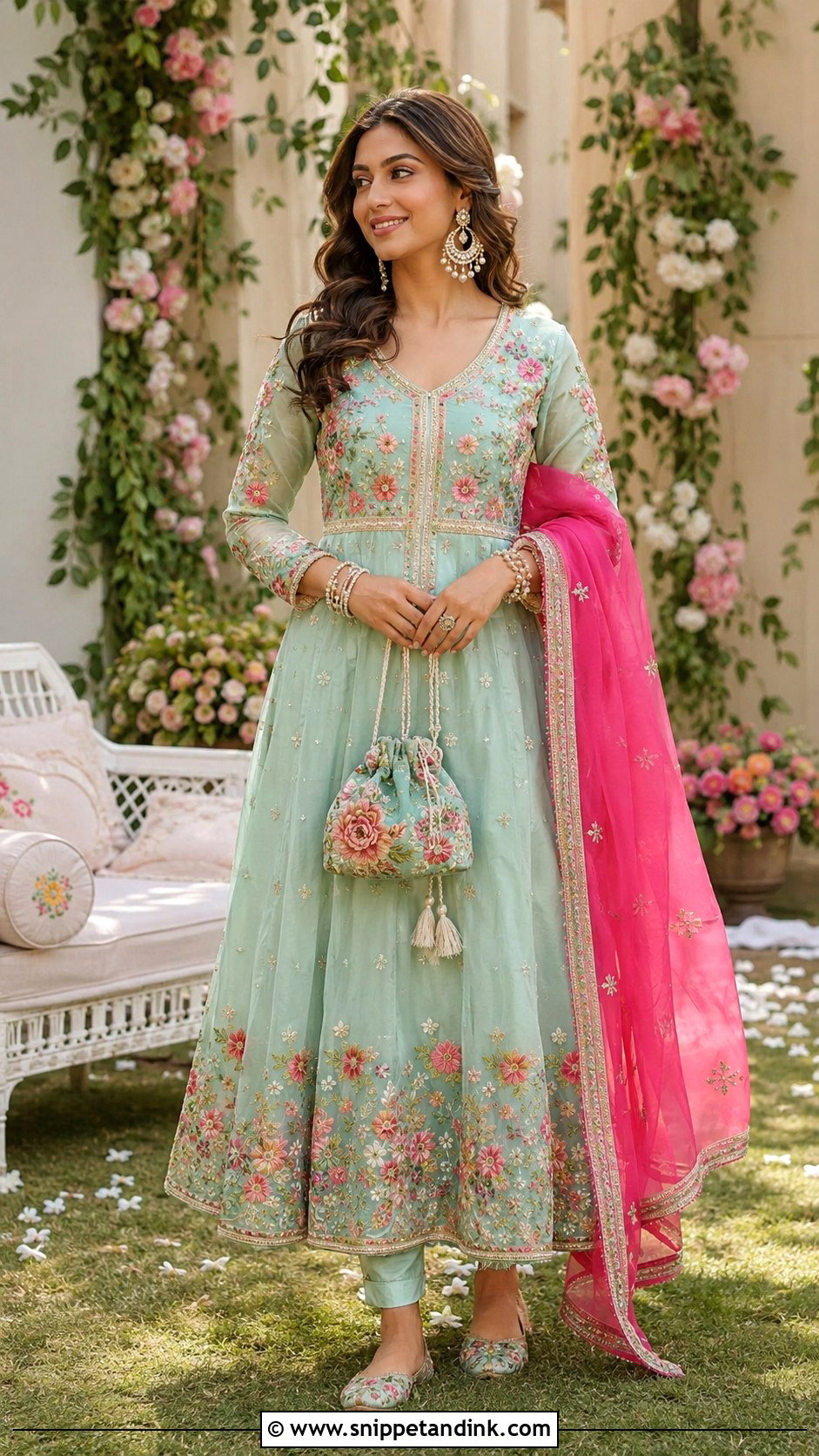 Pastel Anarkali Mehndi Outfit - Snippet and Ink - 20 Mehndi Party Dress Ideas
