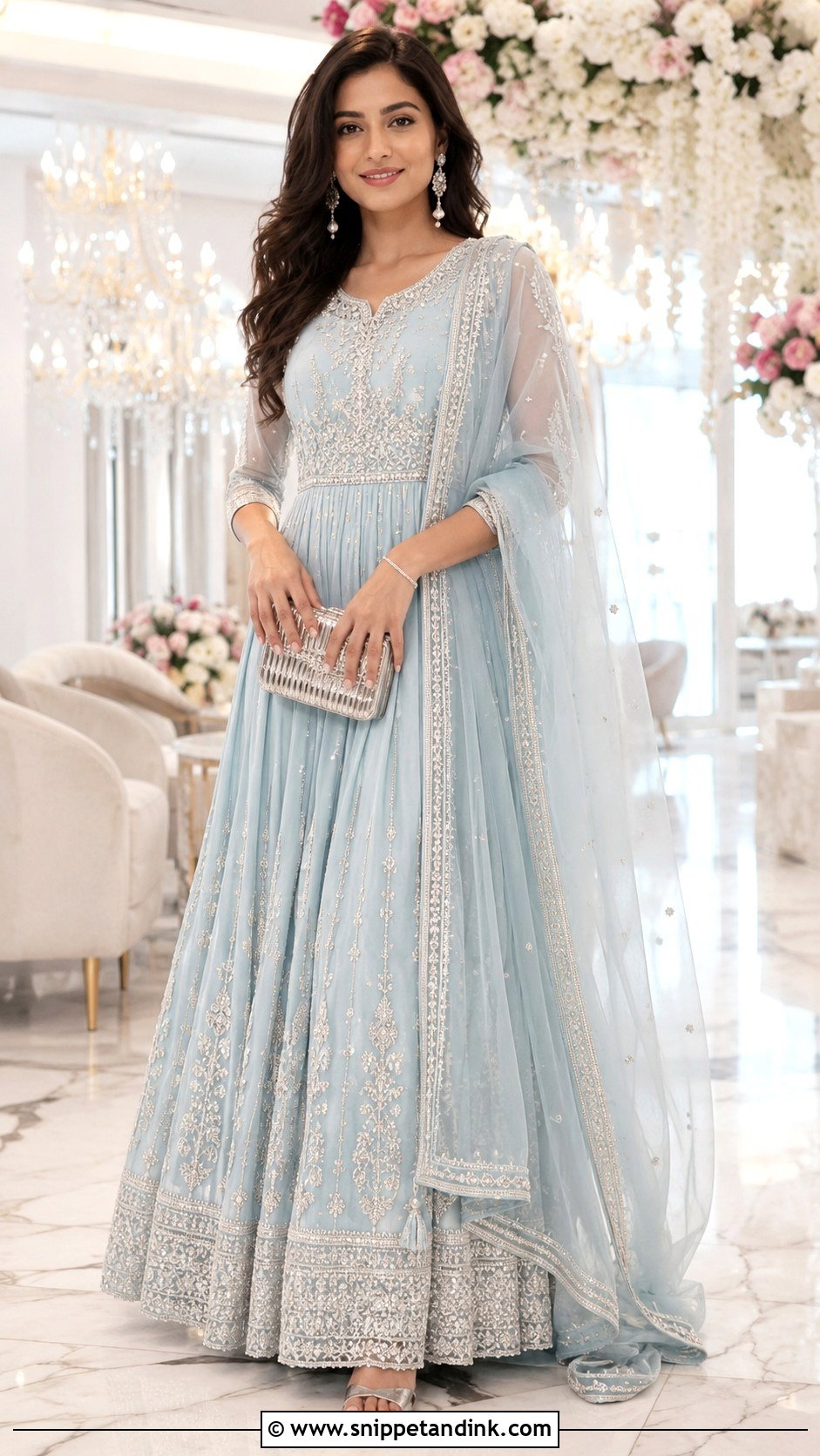Pastel Anarkali Outfit For Engagement - Snippet and Ink - 20 Indian Siders Wedding Outfits