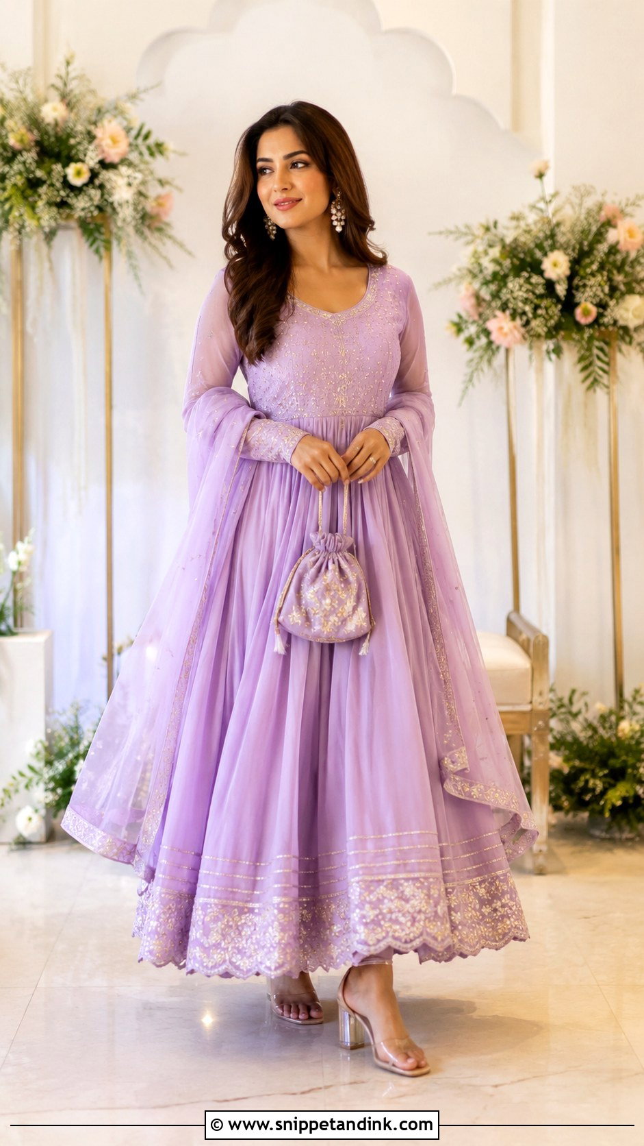 Pastel Anarkali Suit For Roka - Snippet and Ink - 25 Roka Ceremony Outfits Simple