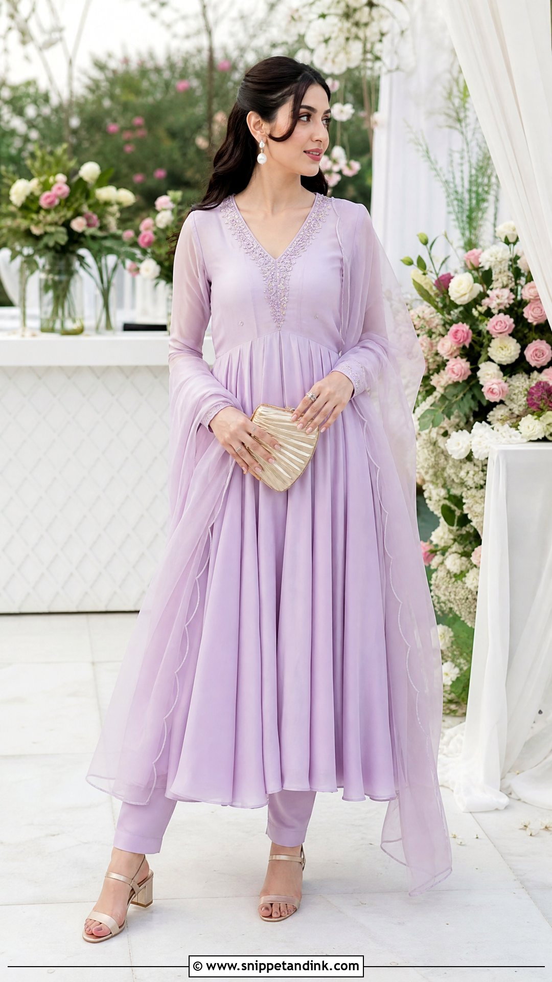 Pastel Anarkali Wedding Look - Snippet and Ink - 20 Simple Indian Wedding Look Ideas