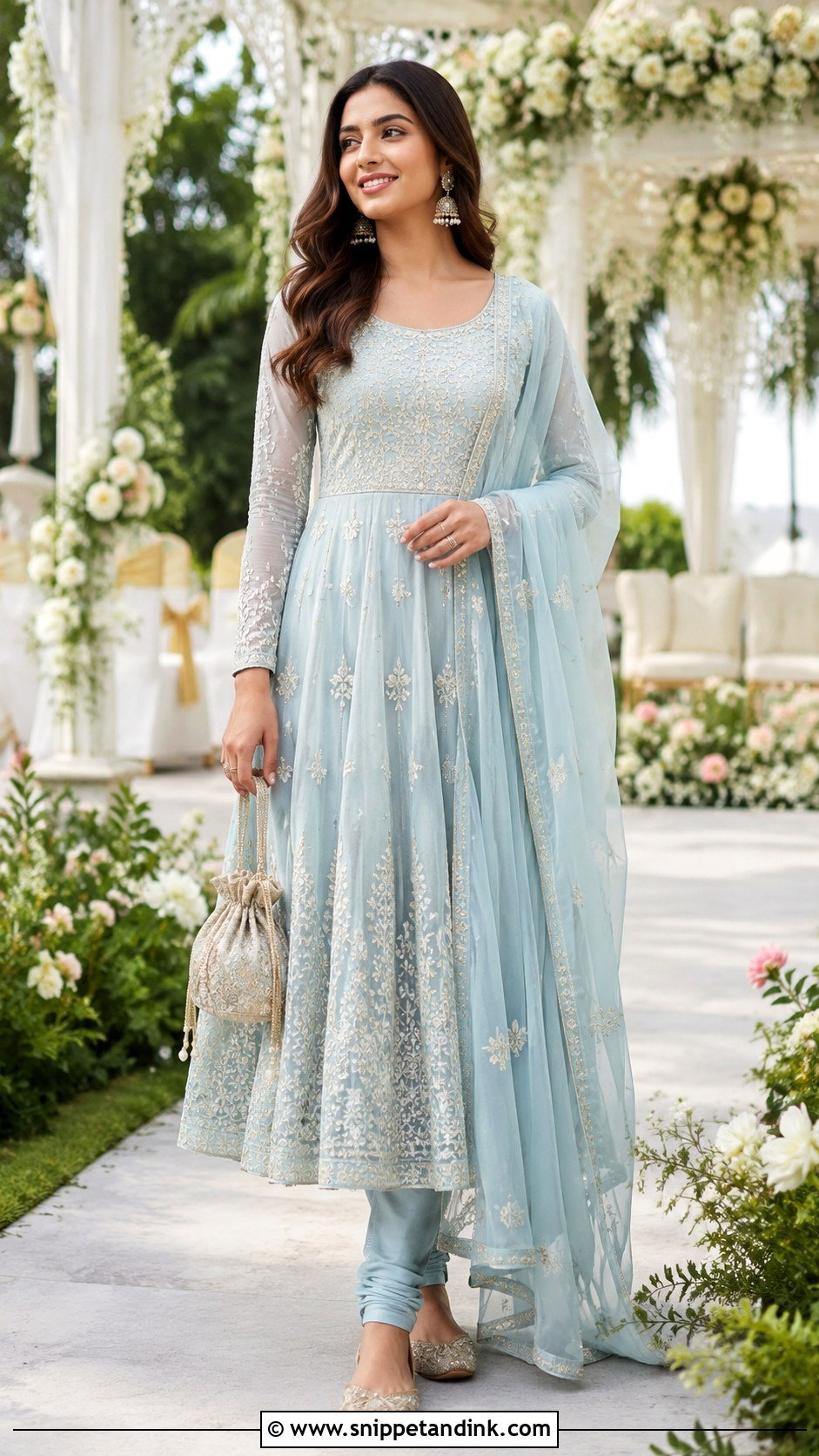 Pastel Anarkali for Day Wedding - Snippet and Ink - 20 Indian Friend Marriage Outfit Ideas