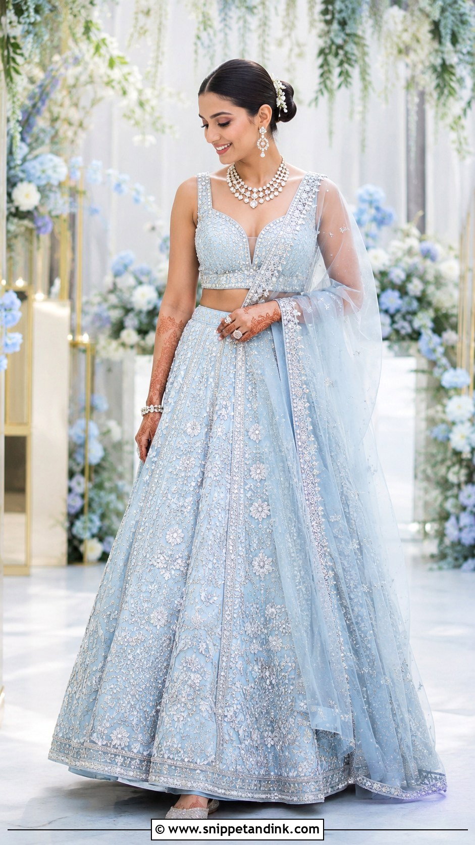 Pastel Blue Bollywood Bridal Lehenga - Snippet and Ink - 20 Bollywood Bridal Ideas
