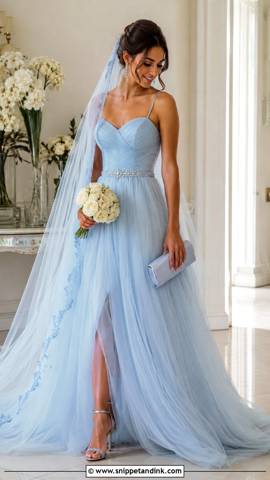 Pastel Blue Bridal Gown - Snippet and Ink - 20 Alternative Bridal Ideas