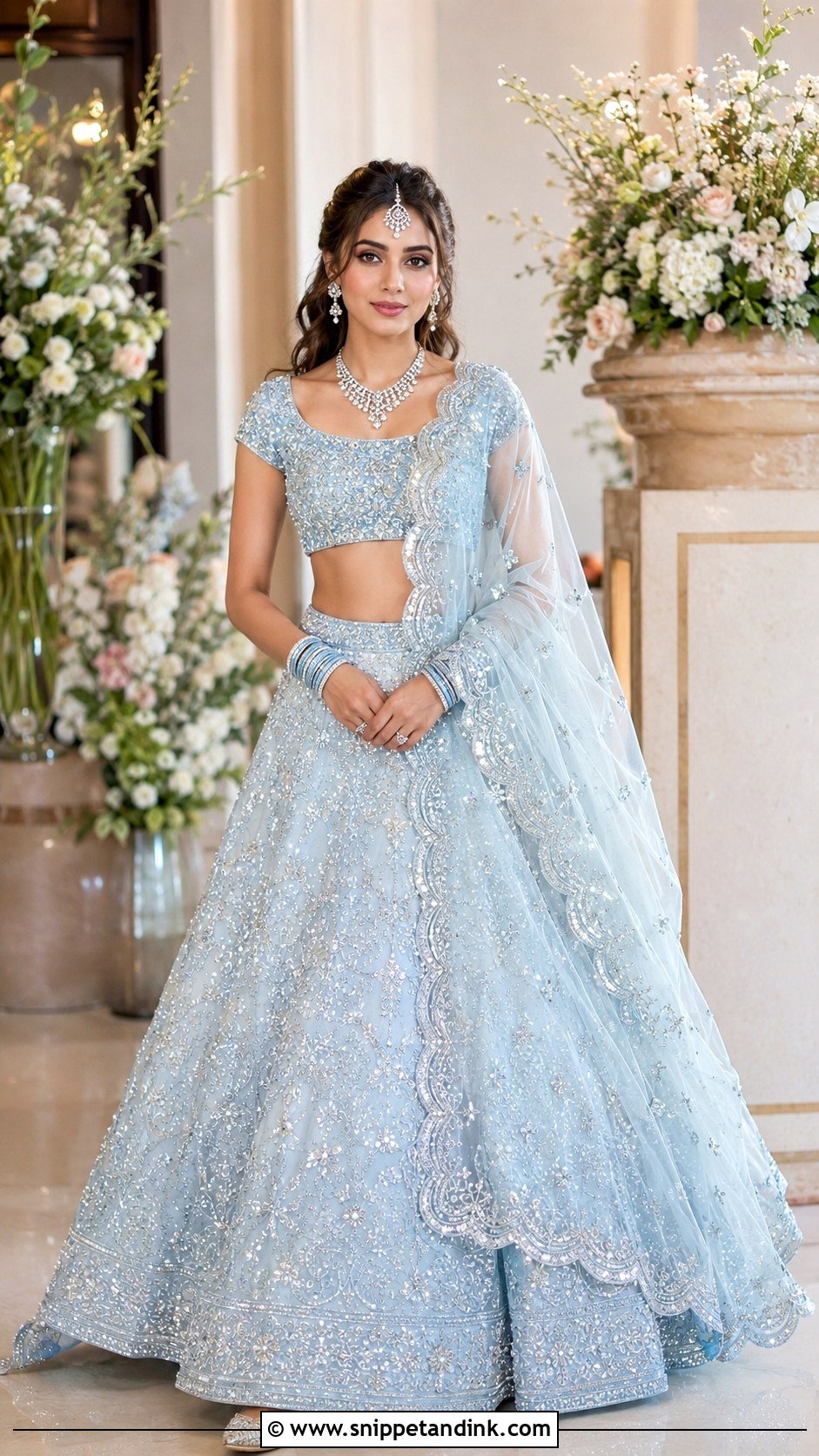 Pastel Blue Bridal Lehenga - Snippet and Ink - 20 Lehanga Designs Bridal Collection