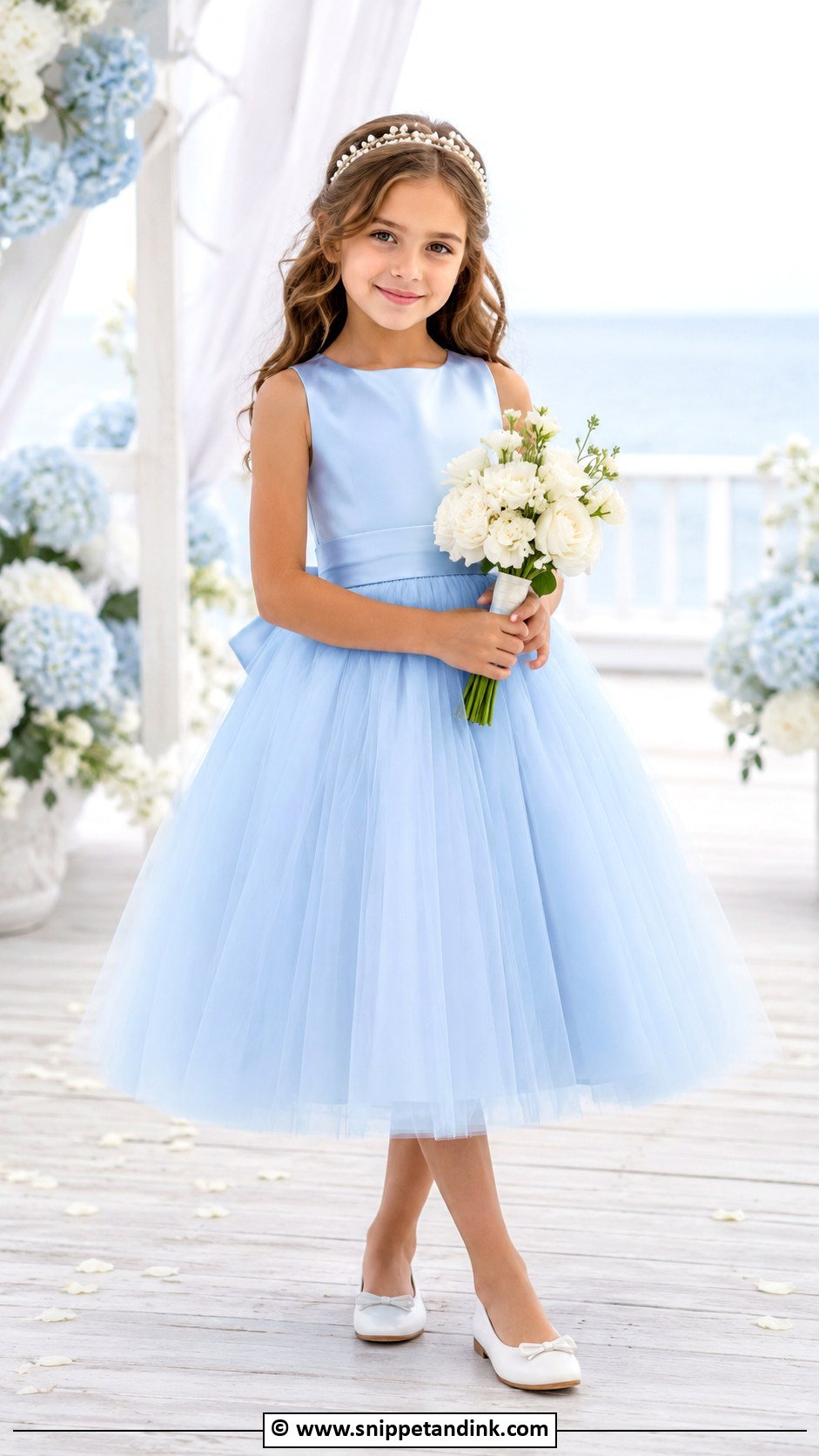Pastel Blue Flower Girl Dress - Snippet and Ink - 30 Wedding Dresses for Kids