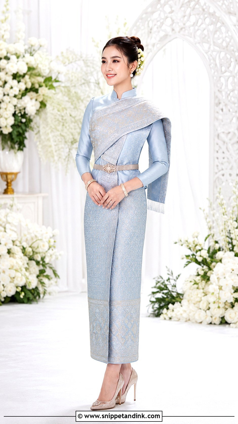 Pastel Blue Lao Wedding Dress - Snippet and Ink - 20 Lao Wedding Dress Ideas