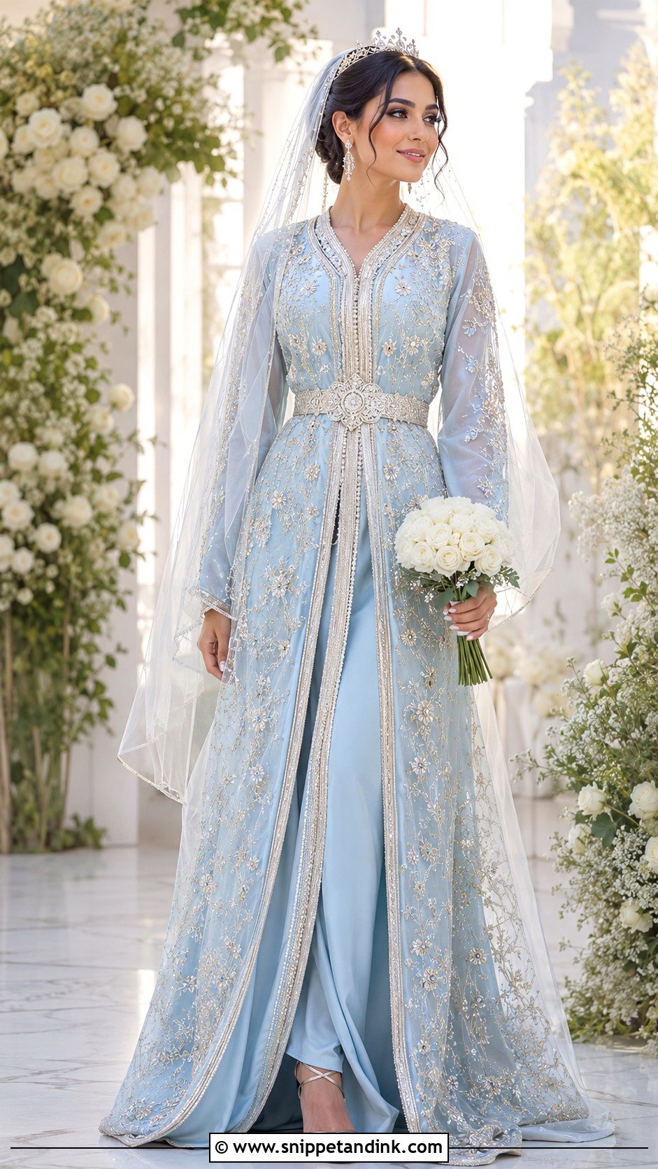 Pastel Blue Moroccan Bridal Dress - Snippet and Ink - 20 Moroccan Wedding Dresses