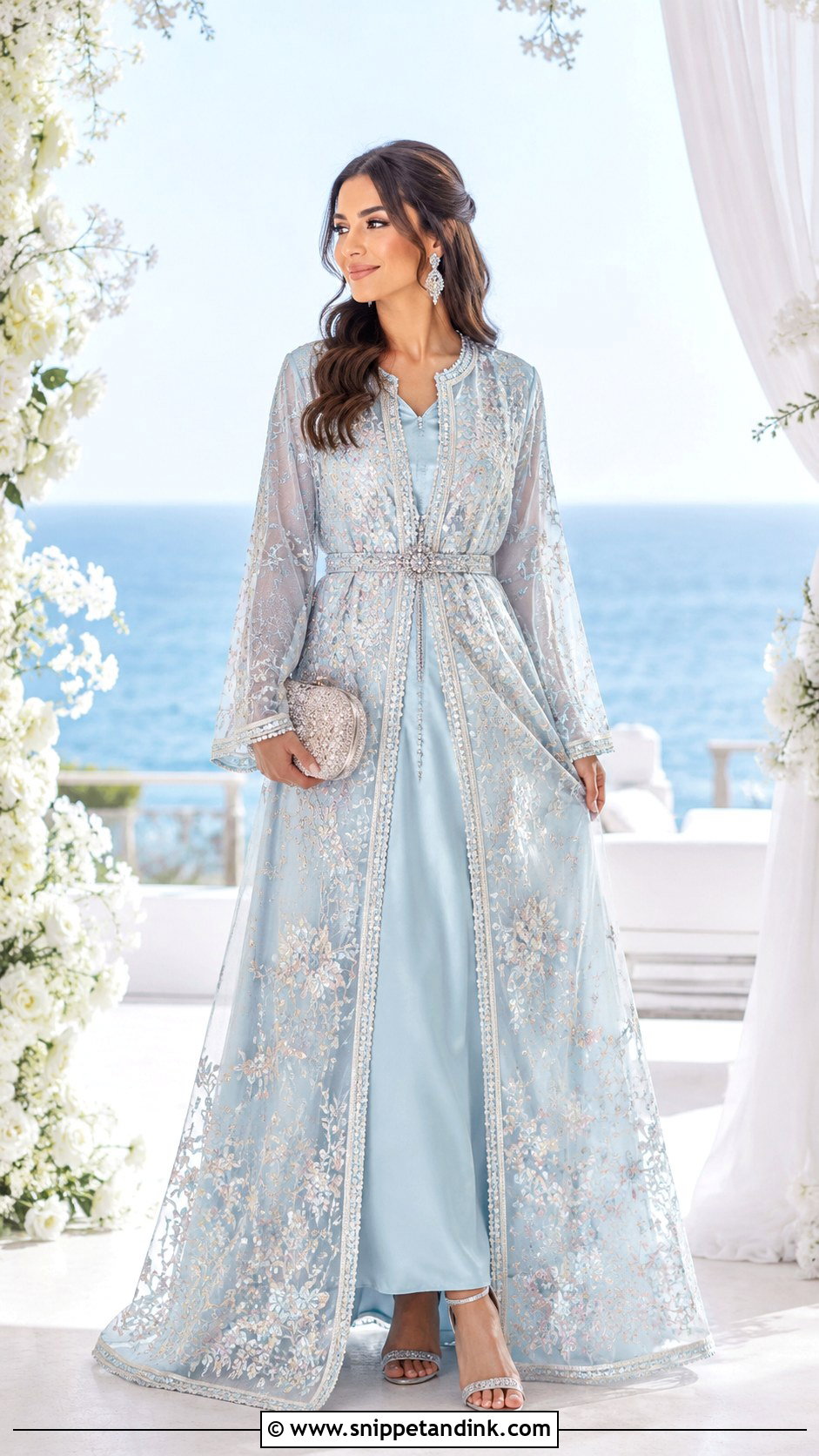 Pastel Blue Moroccan Wedding Takchita - Snippet and Ink - 20 Morocco Wedding Dress Ideas