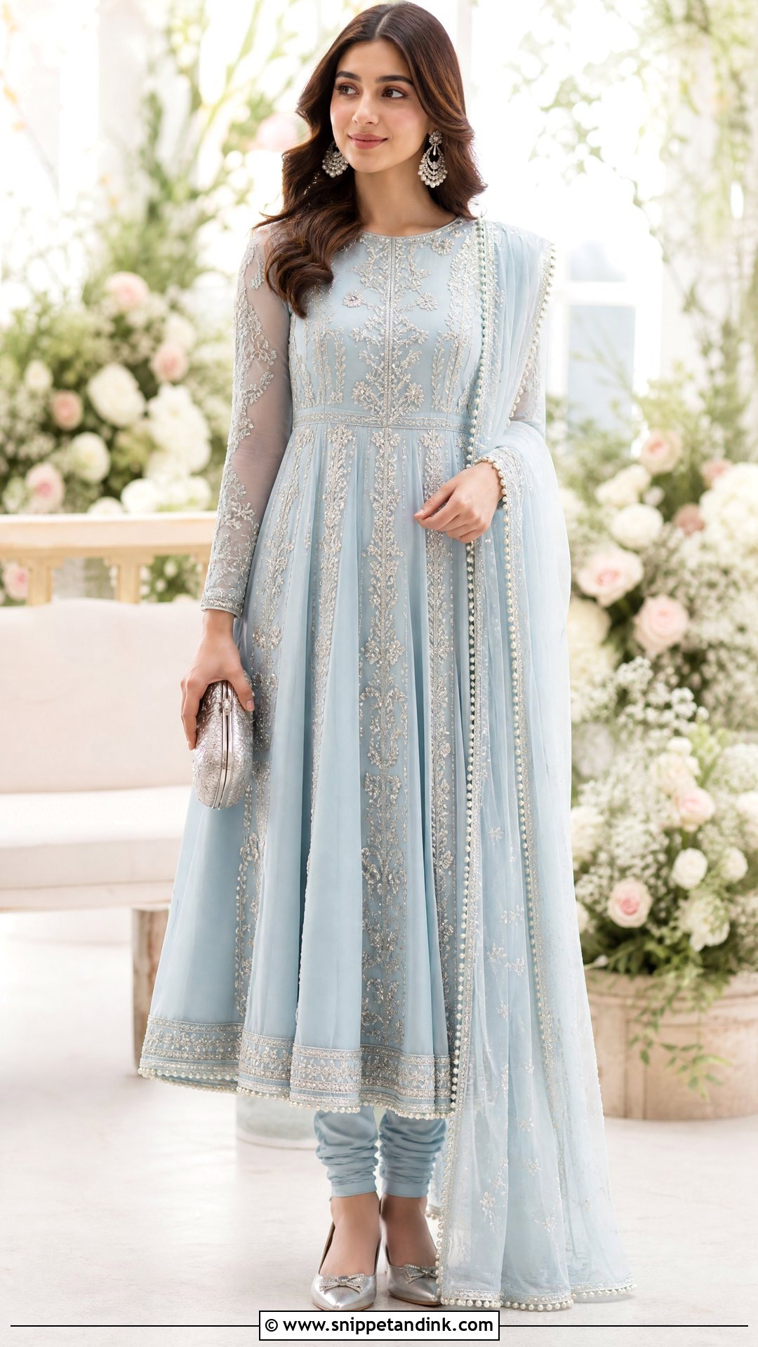Pastel Blue Pakistani Kalidar Dress - Snippet and Ink - 25 Pakistani Fancy Dresses for Wedding