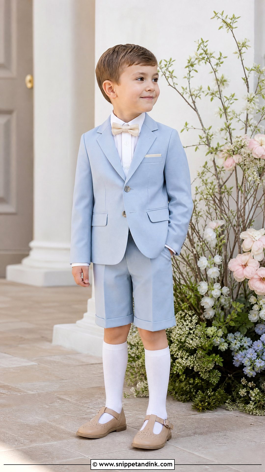 Pastel Blue Shorts Page Boy Suit - Snippet and Ink - 20 Page Boys Wedding Outfits