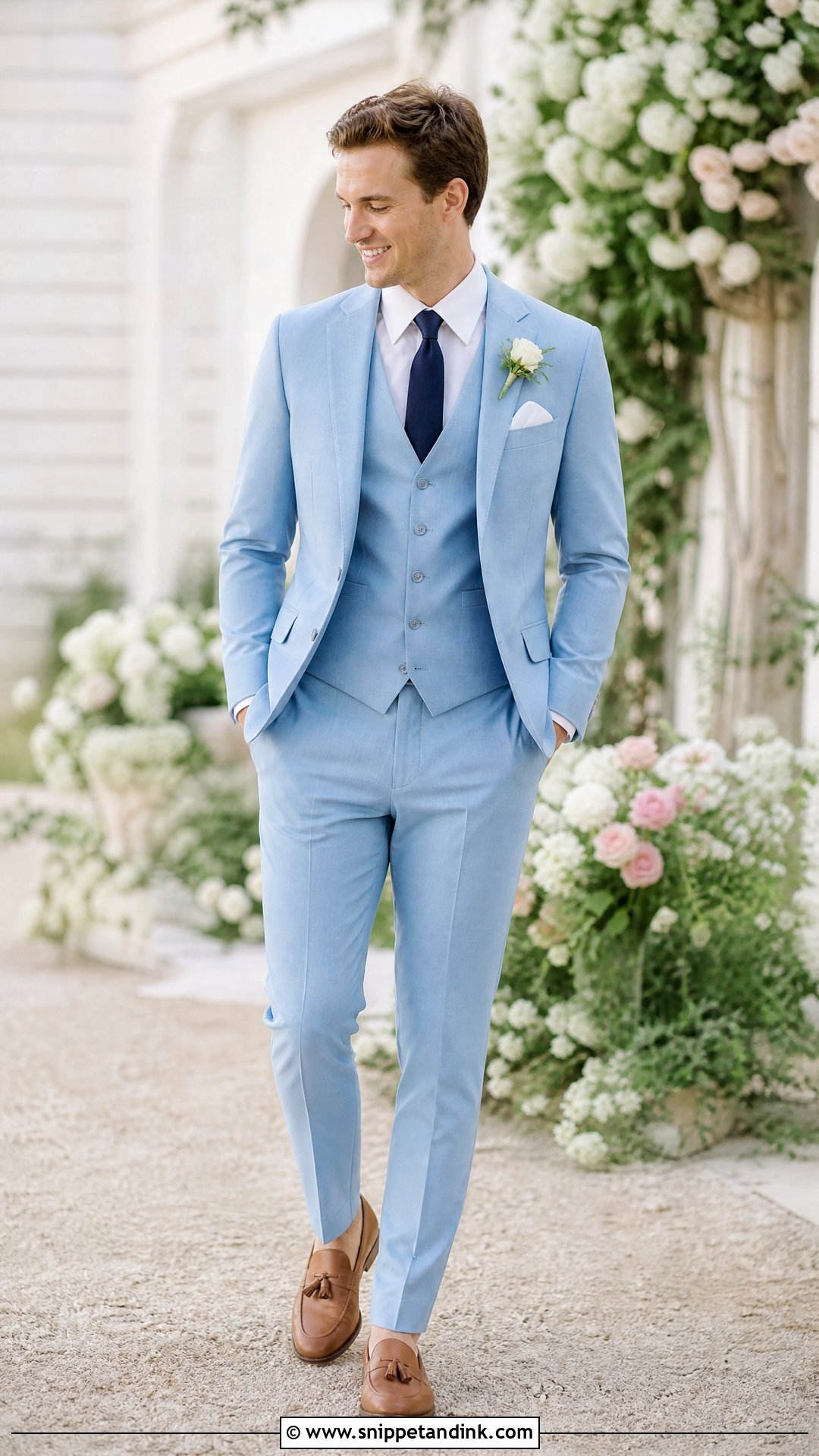 Pastel Blue Three Piece Wedding Suit - Snippet and Ink - 20 Three Piece Suit Wedding Ideas