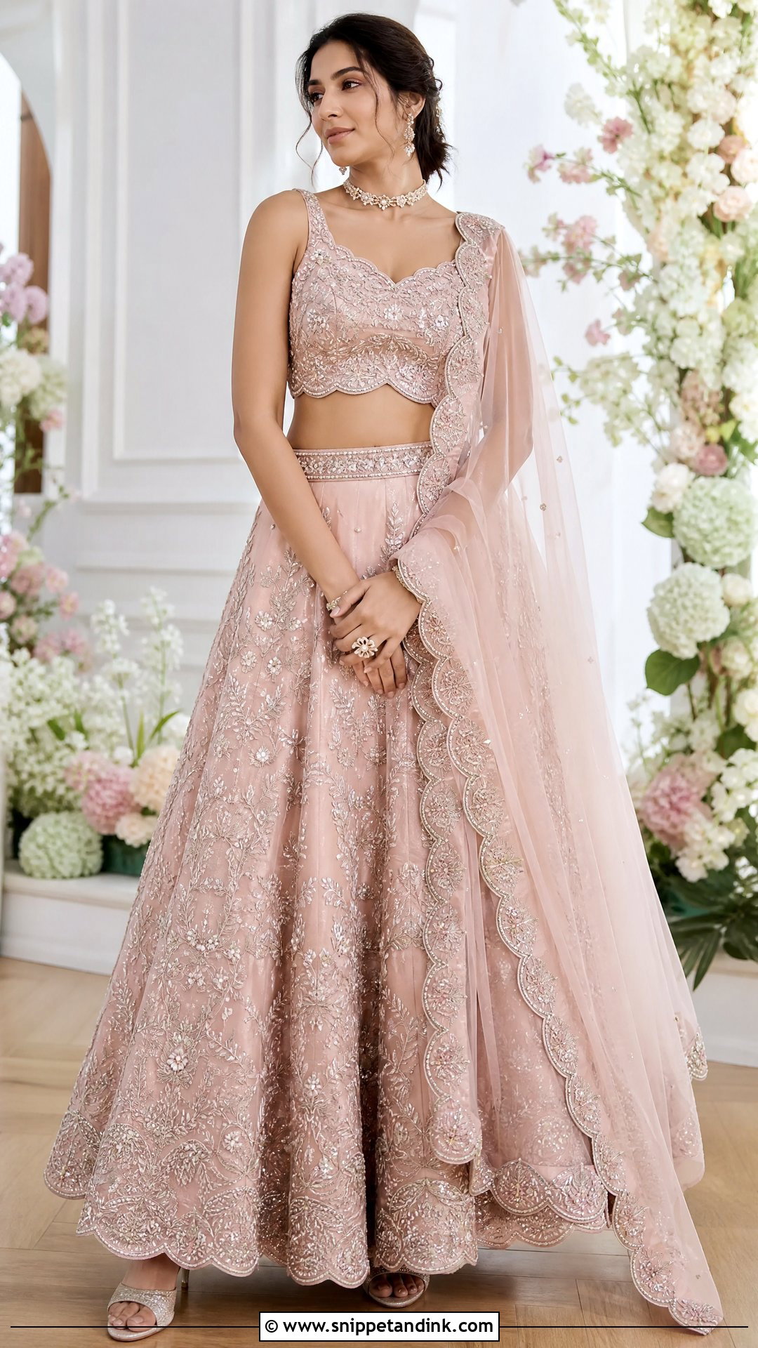 Pastel Bridal Aari Work Lehenga - Snippet and Ink - 25 Bridal Aari Work Ideas