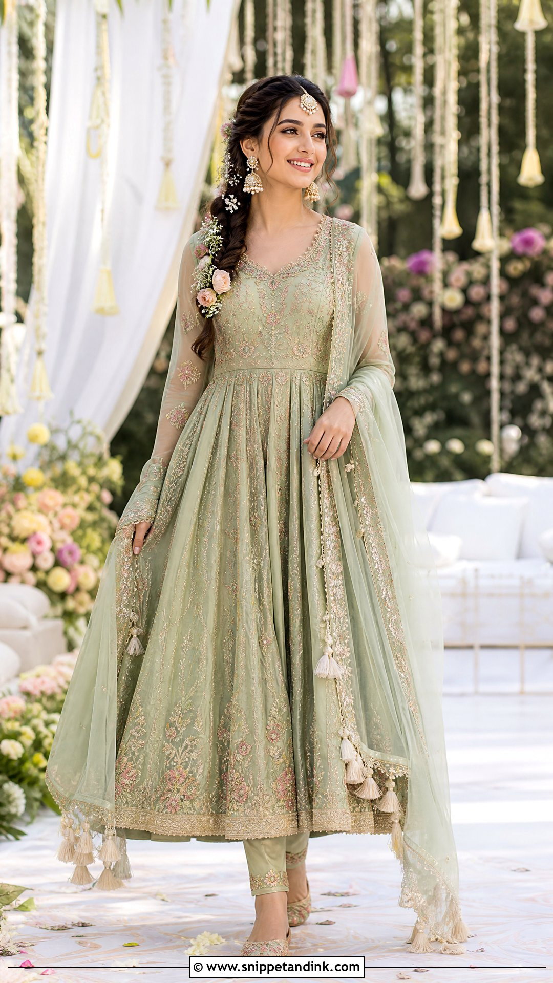 Pastel Bridal Mehendi Anarkali - Snippet and Ink - 20 Bridal Mehendi Outfit Ideas